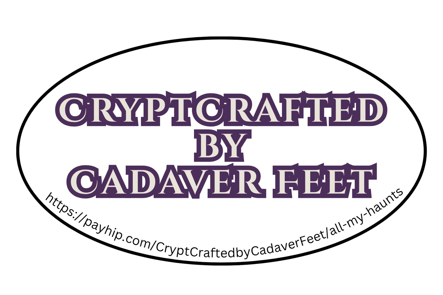 printable sticker cryptcrafted by cadaver feet