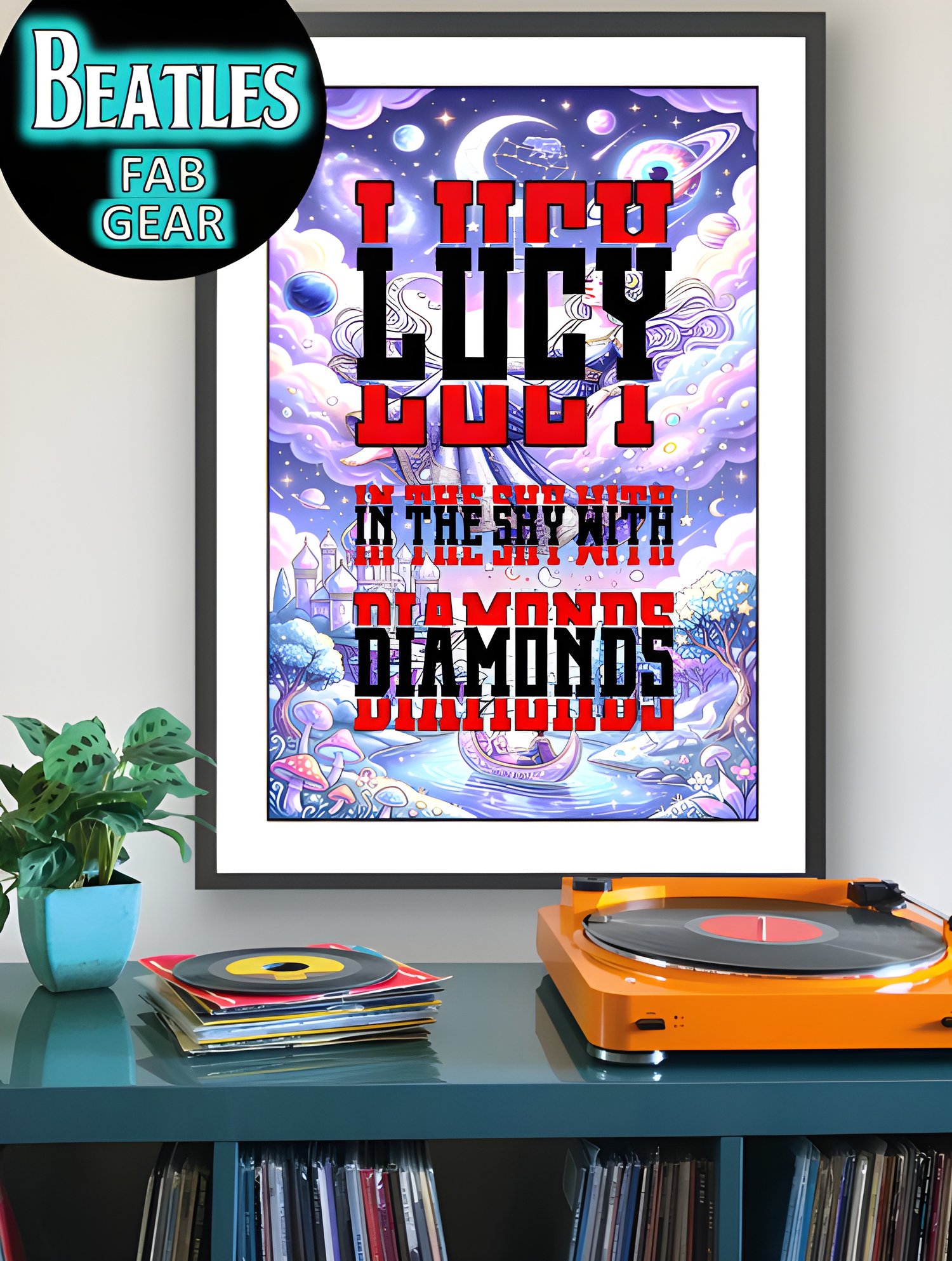 BEATLES LUCY IN THE SKY WITH DIAMONDS. Poster-quality Printable Download.