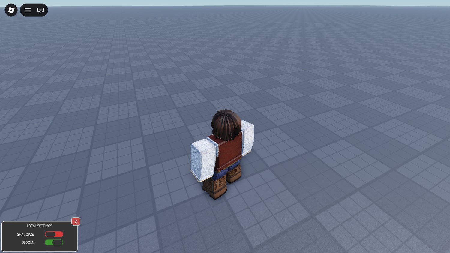 Modern Roblox user interface panel with graphics controls