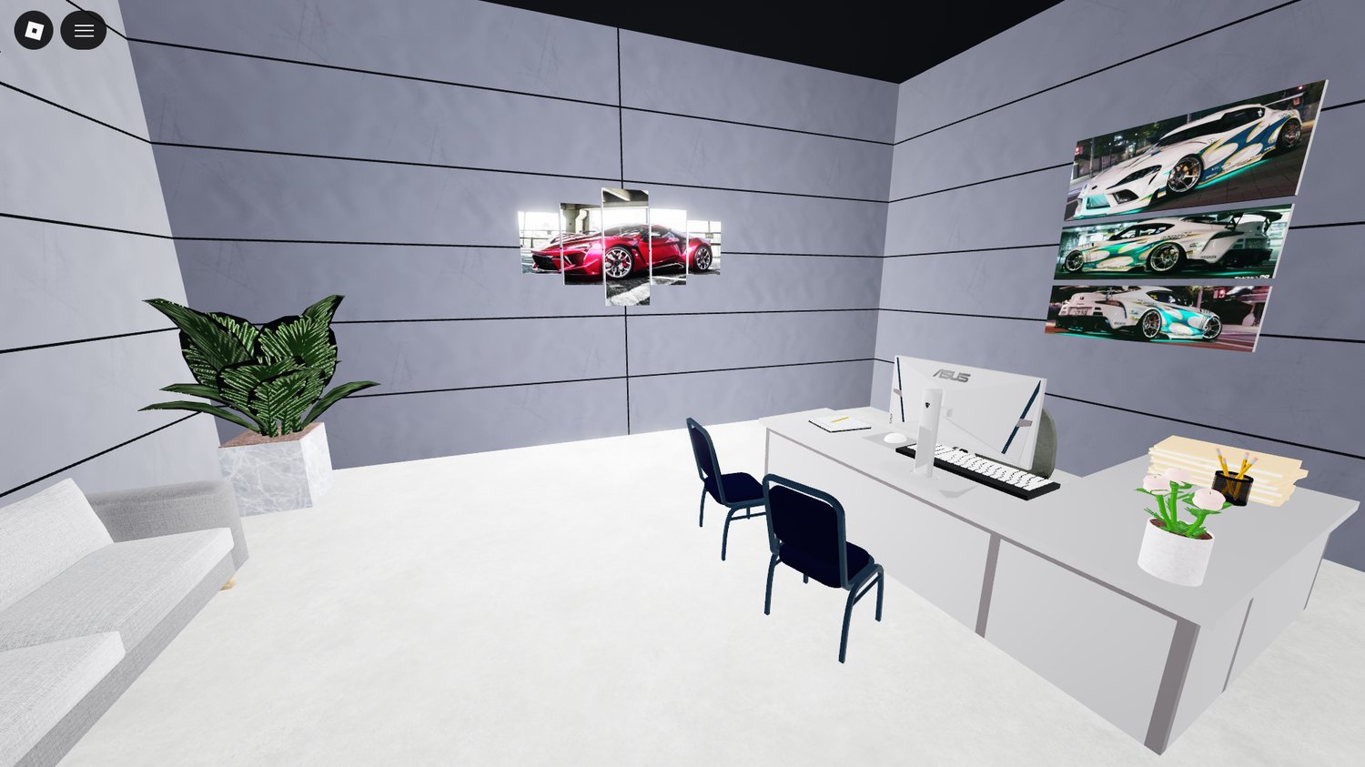 Large glass storefront featured on automotive retail building asset