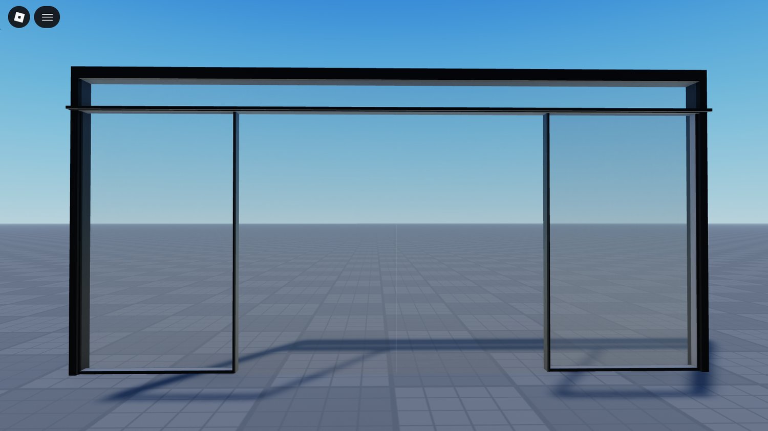 Modern commercial building doorway opening as player approaches