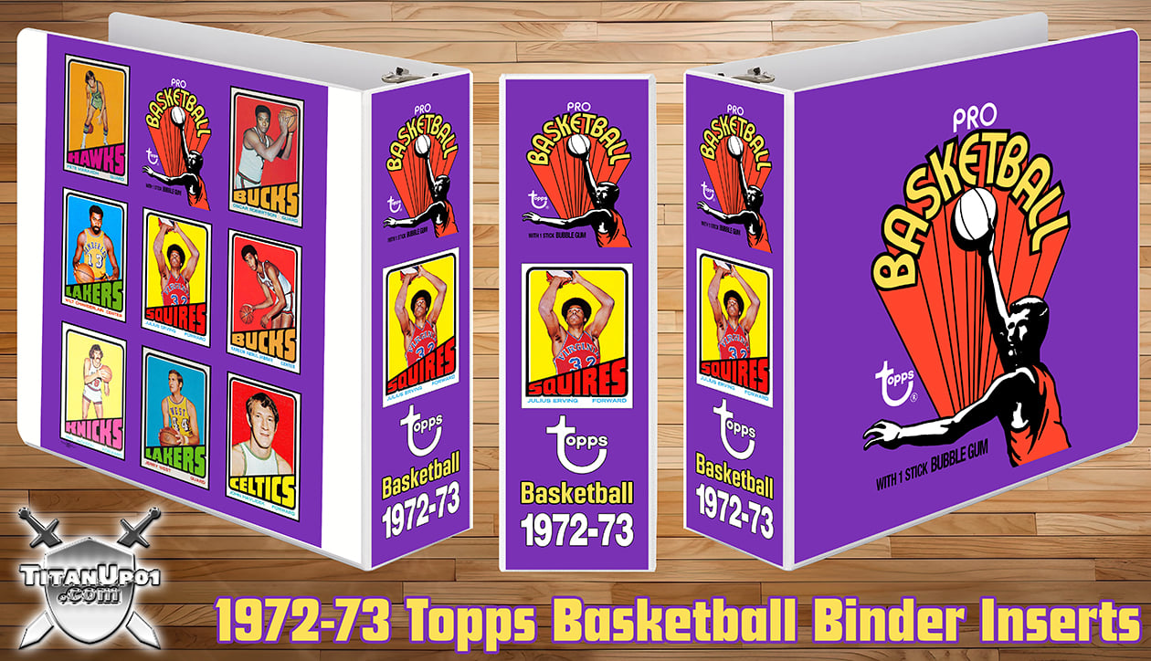 1972-73 Topps Basketball Cards Binder Inserts