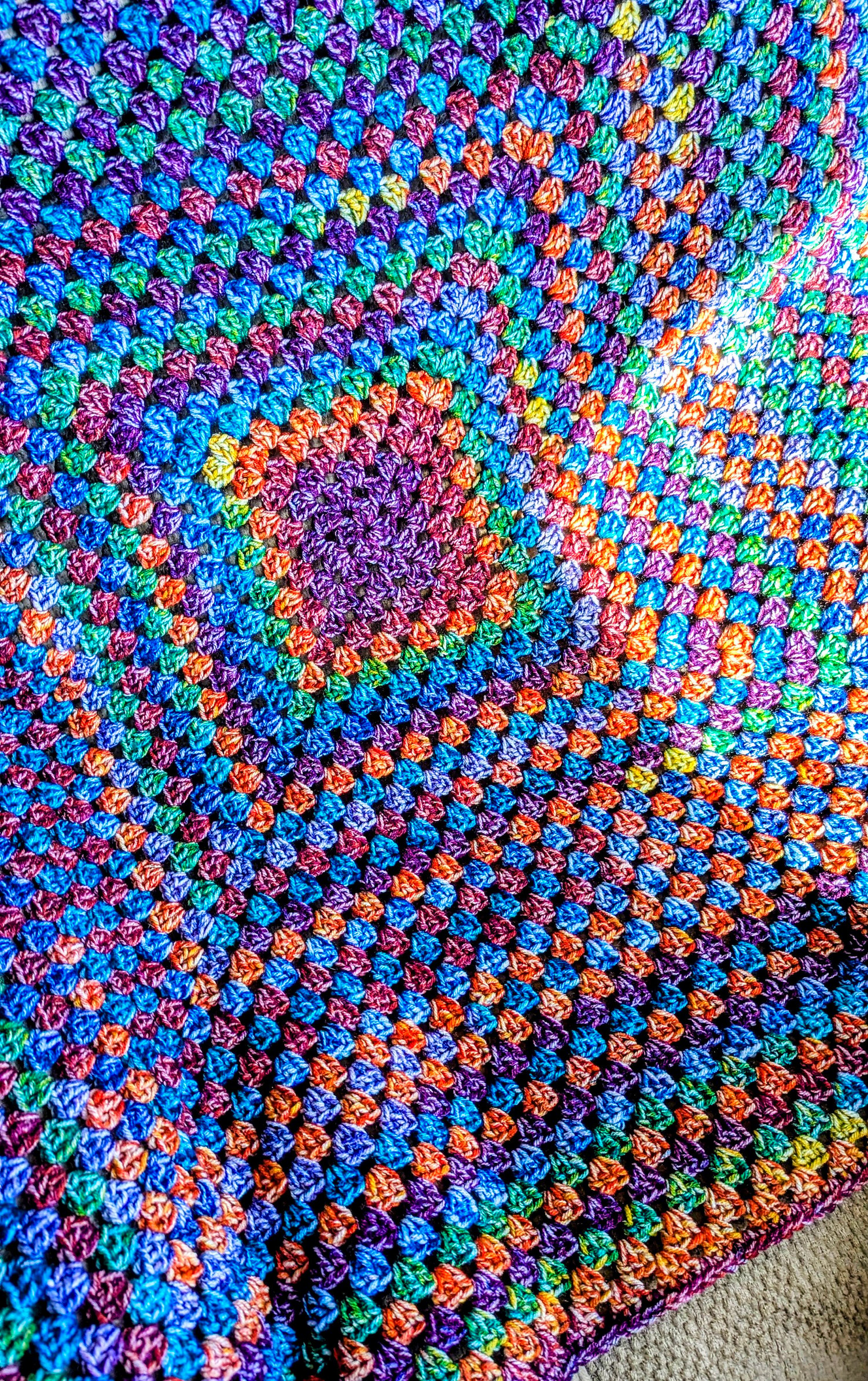 Giant Granny Square Blanket 1