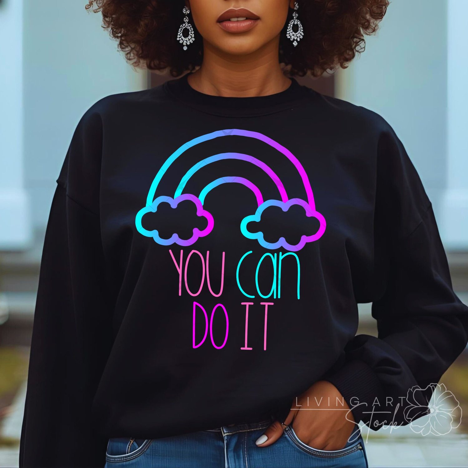 Ombre rainbow motivations quote tshirt design