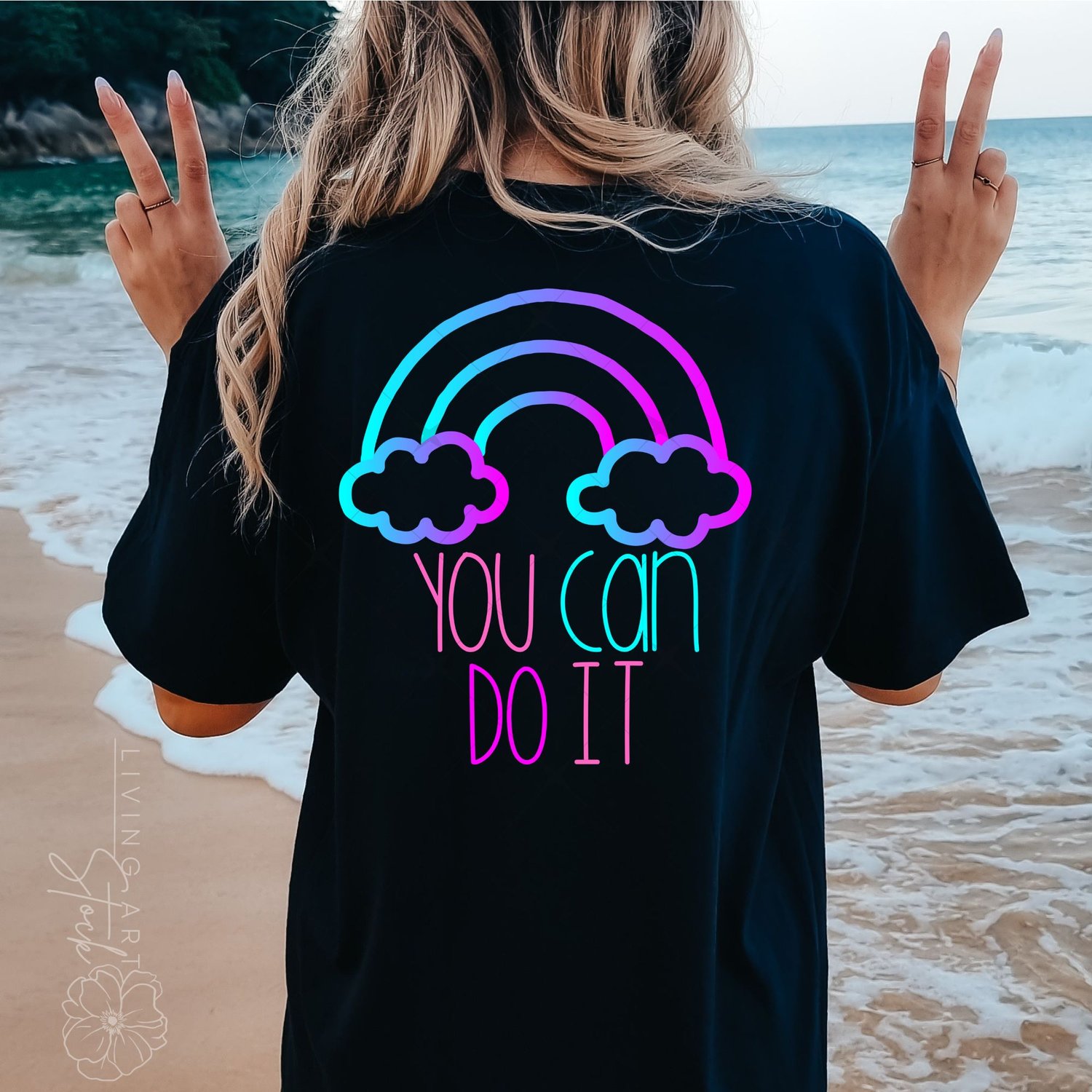 Ombre rainbow motivations quote tshirt design