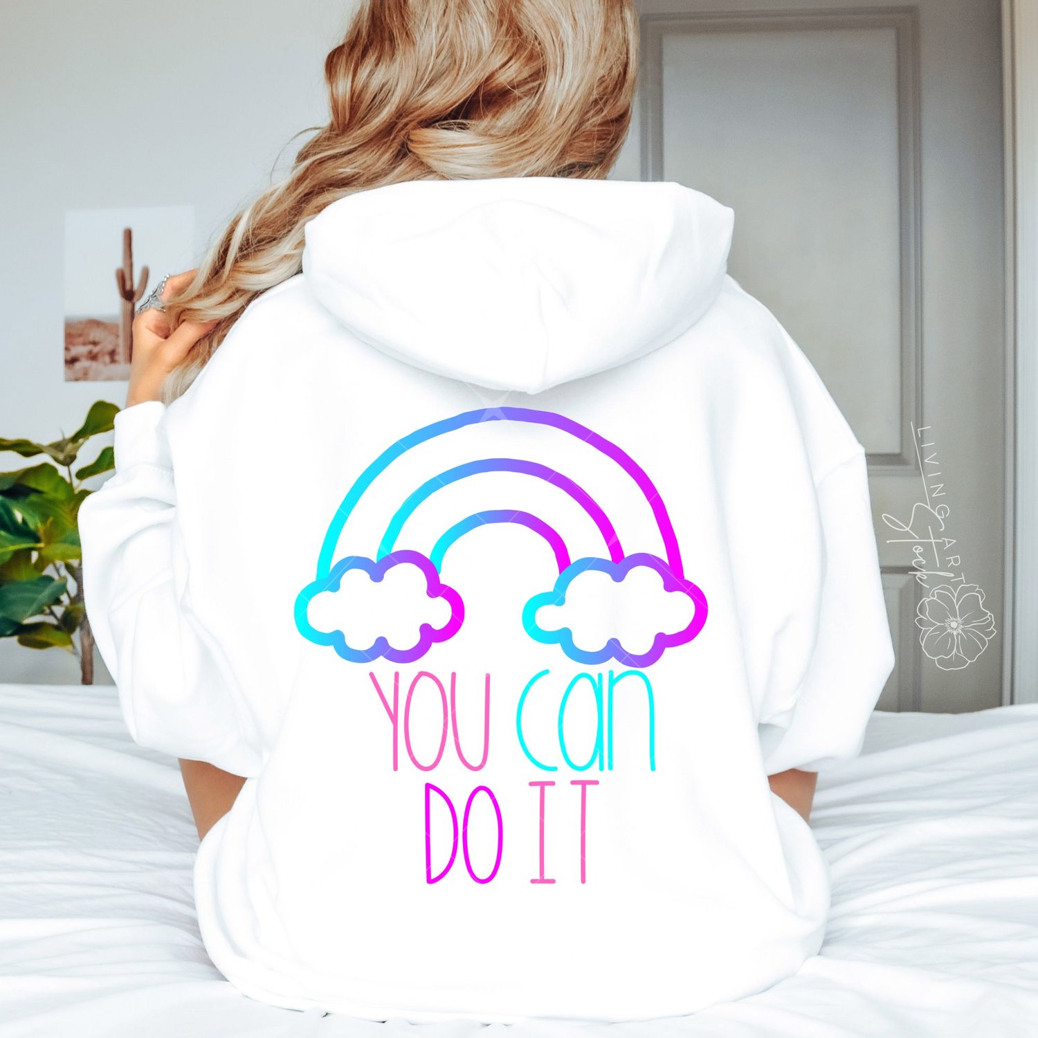 Ombre rainbow motivations quote apparel design