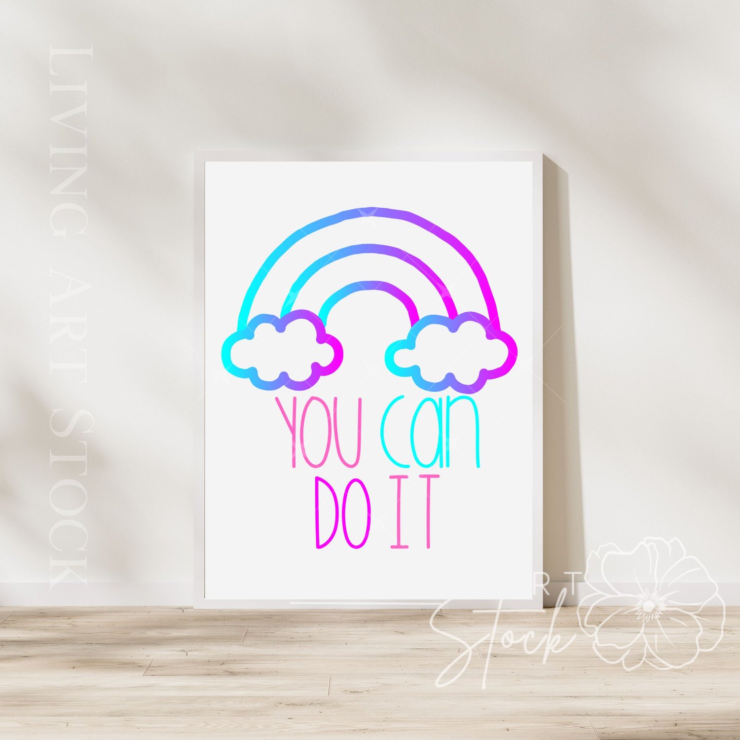 Ombre rainbow motivations quote printable design