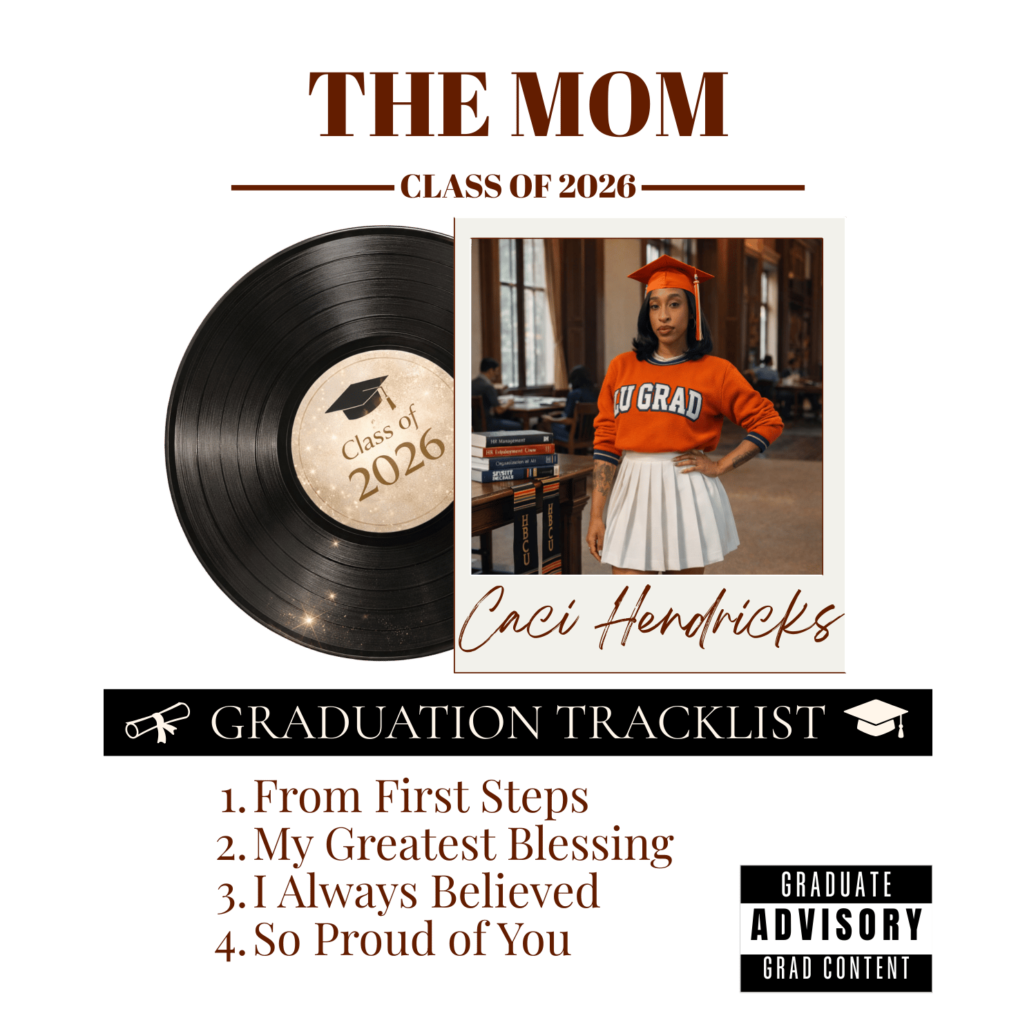 Matching family graduation shirts with personalized tracklist design, custom grad photo, class of 2026 group shirts for mom dad sister brother aunt