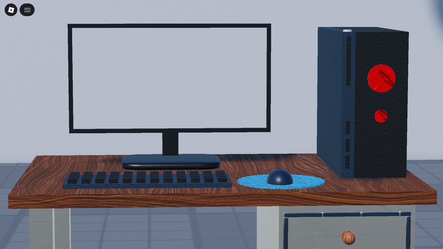 Security workstation featuring desk and PC used for observation roleplay