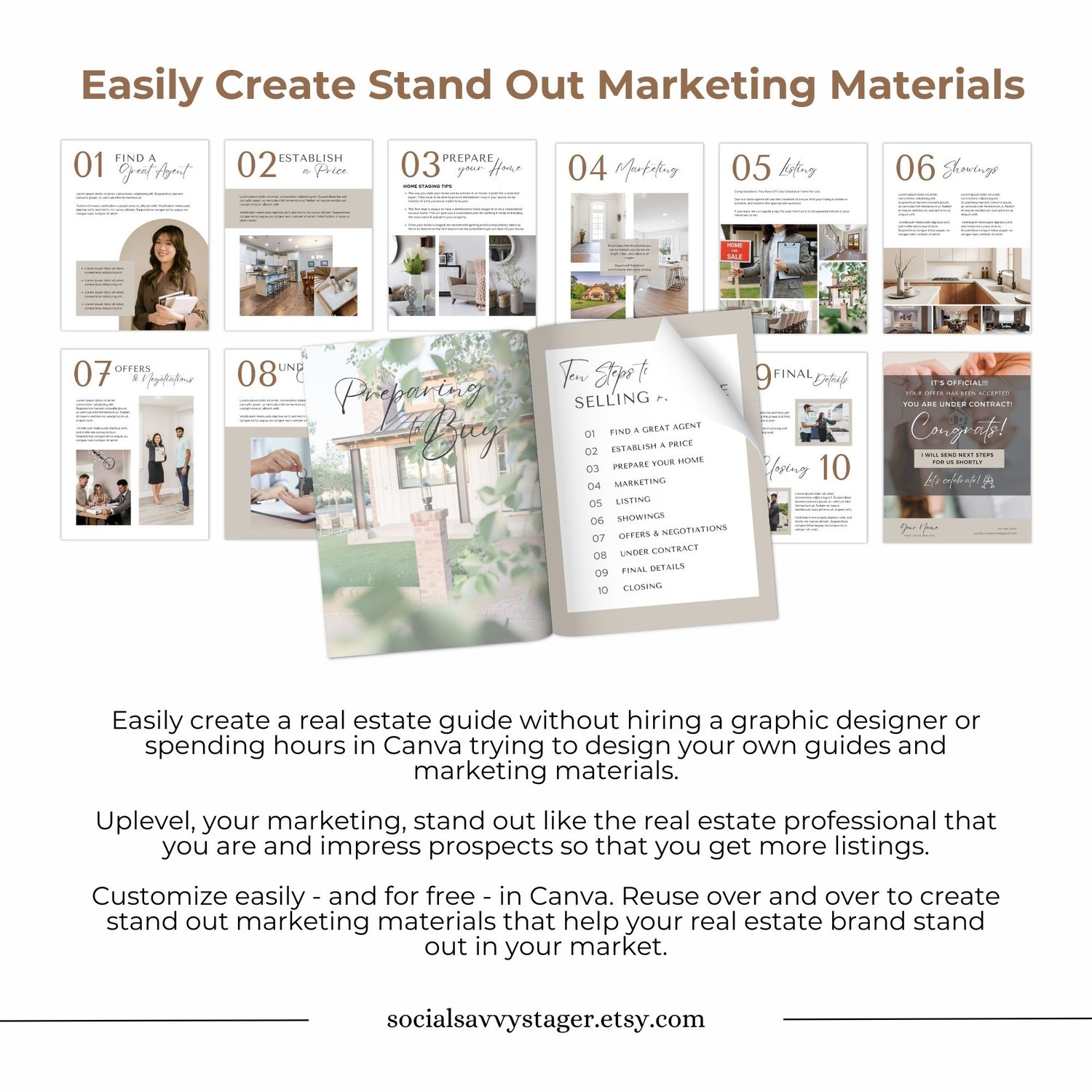 home seller guide template Canva