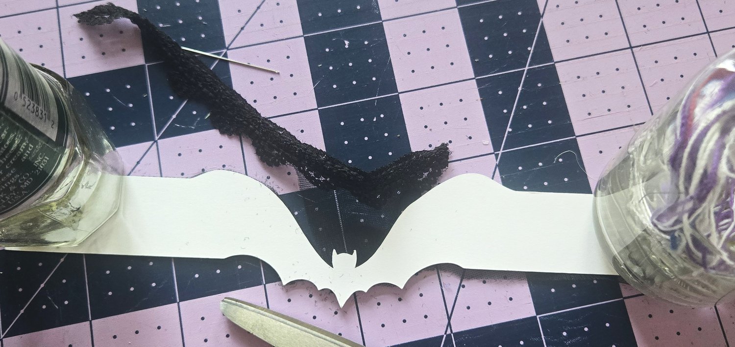 bat anklet being cut out