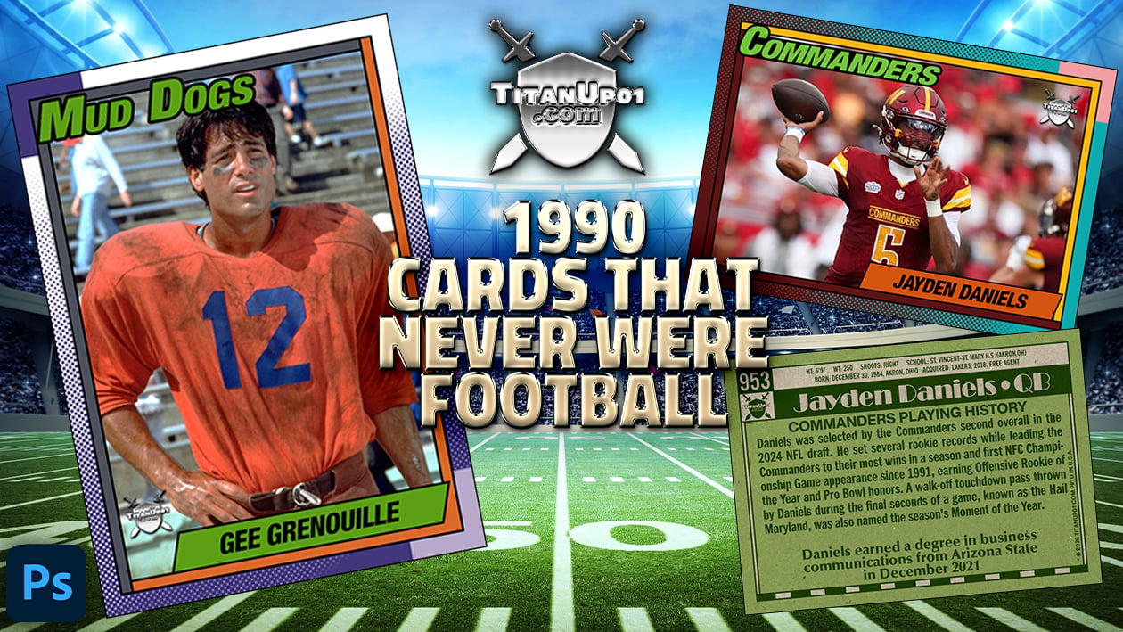 1990 Cards That Never Were Football Homage Photoshop PSD Templates