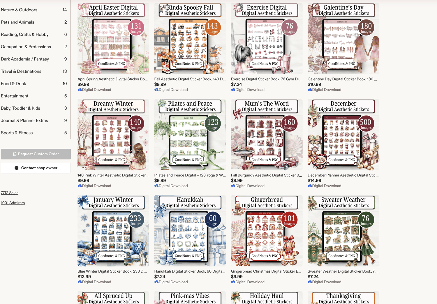 Etsy Digital Sticker Books