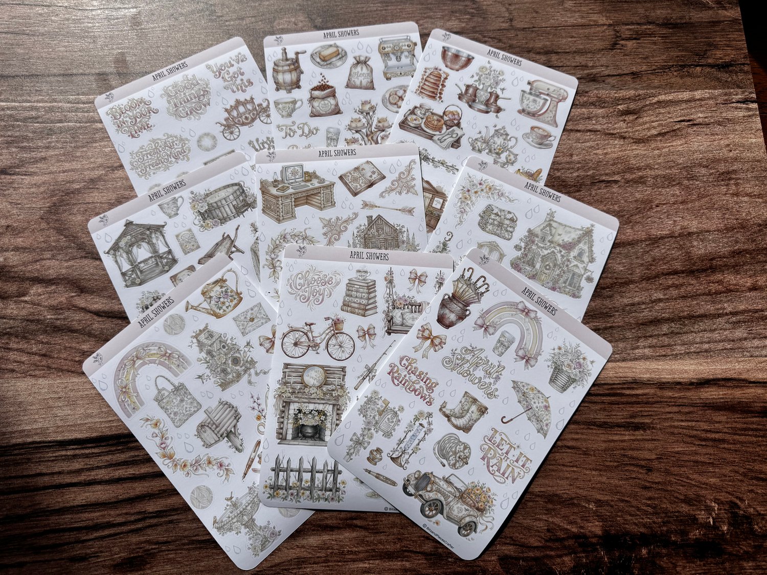 April Seasonal Stickers for Planners and Journals