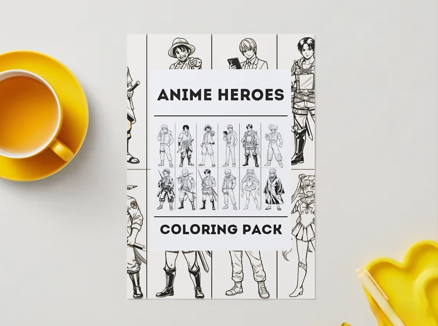 Anime Heroes Coloring Pack - 12 Printable Pages (PDF)