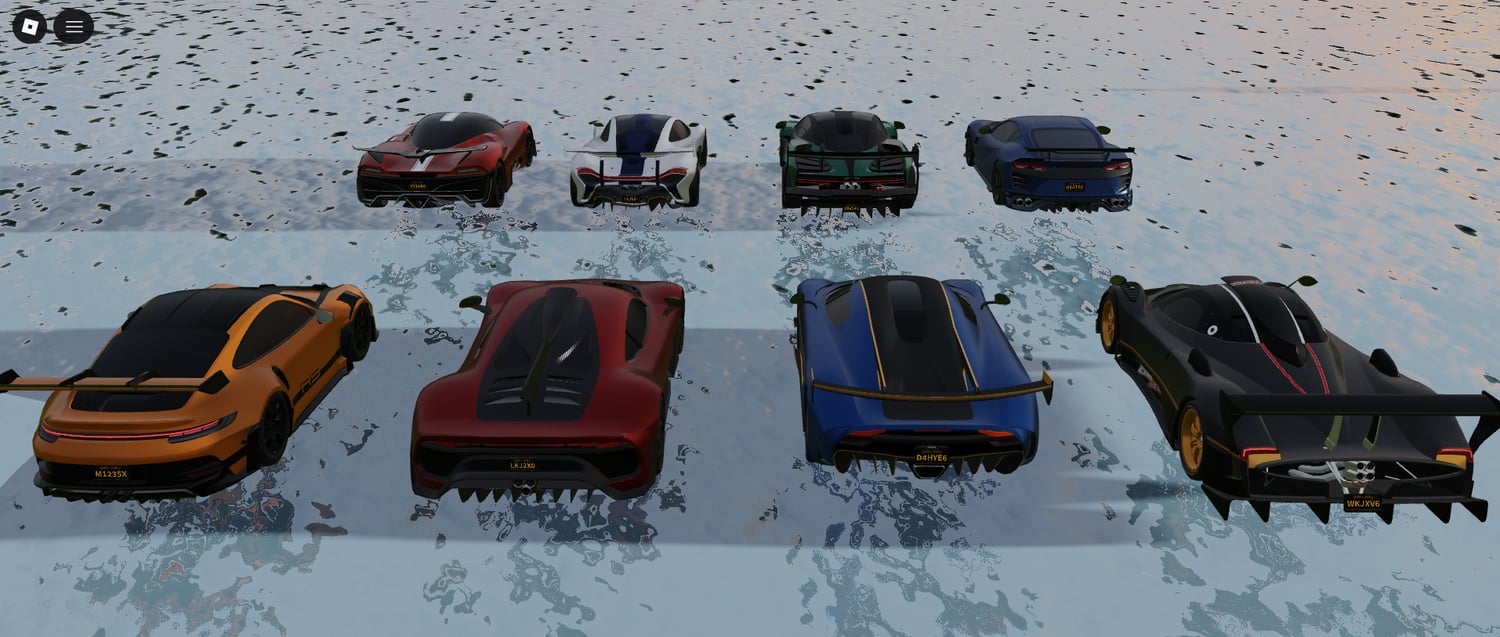 Realistic automotive props placed inside showroom style setting