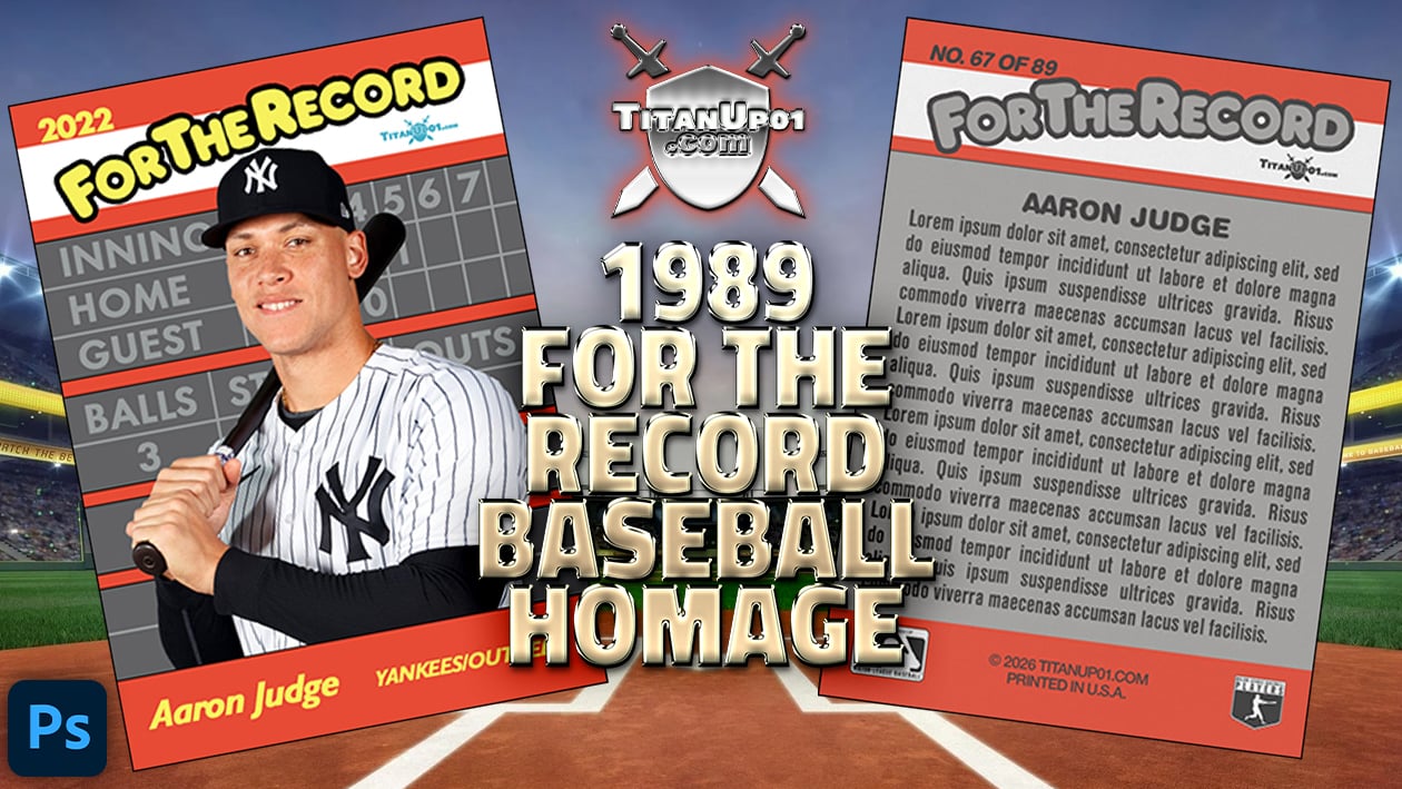 1989 For The Record Baseball Homage Photoshop PSD Templates