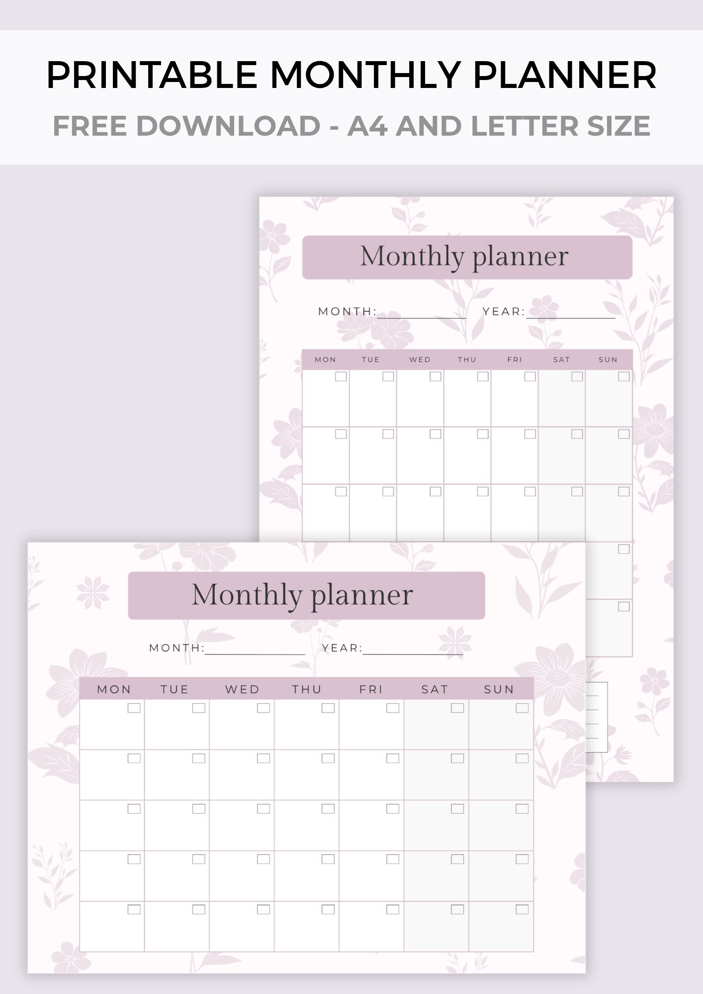 Monthly Planner | Printable PDF (A4) - Payhip