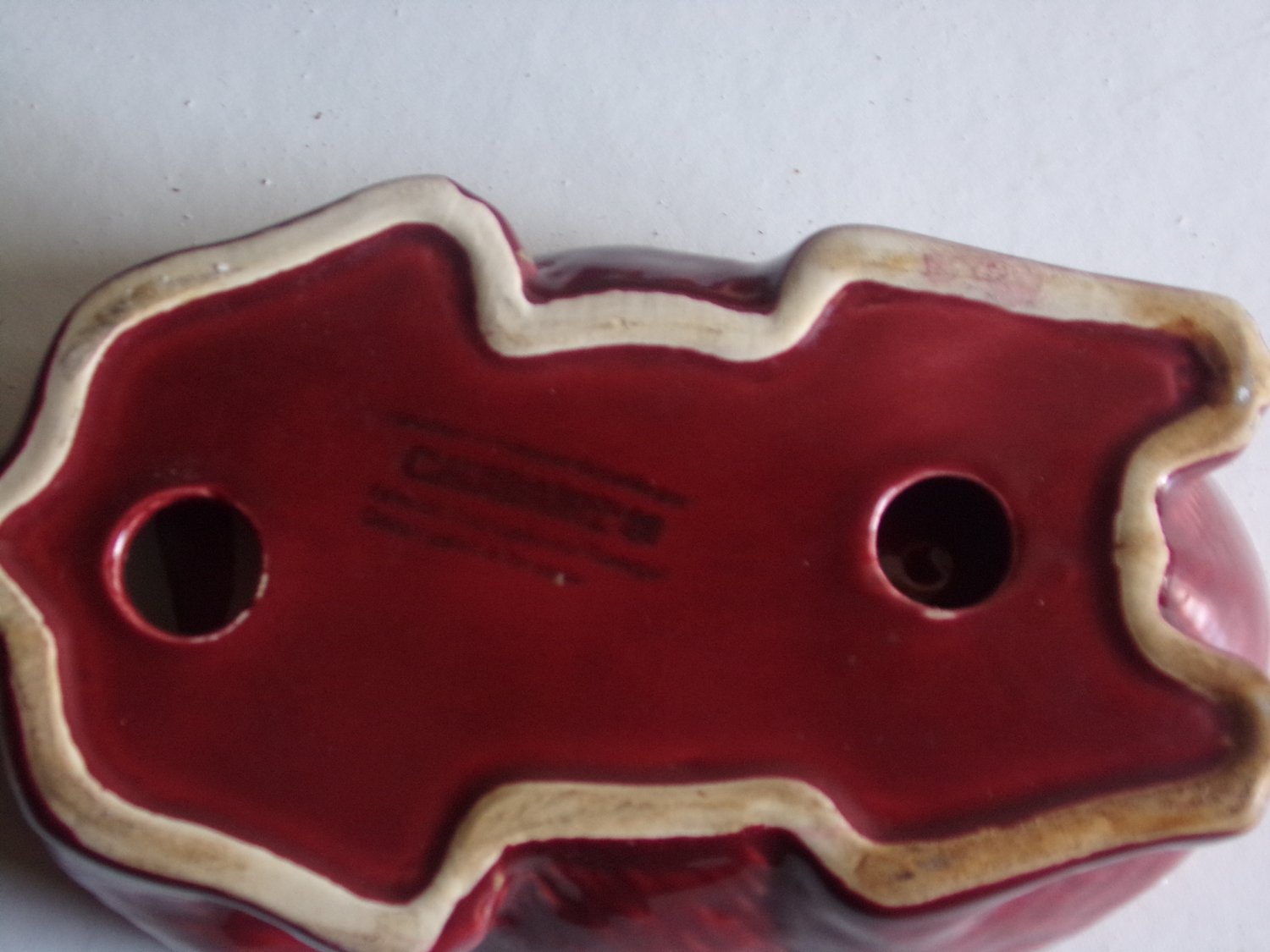 Red Rabbit Faience Terrine signed Caugant