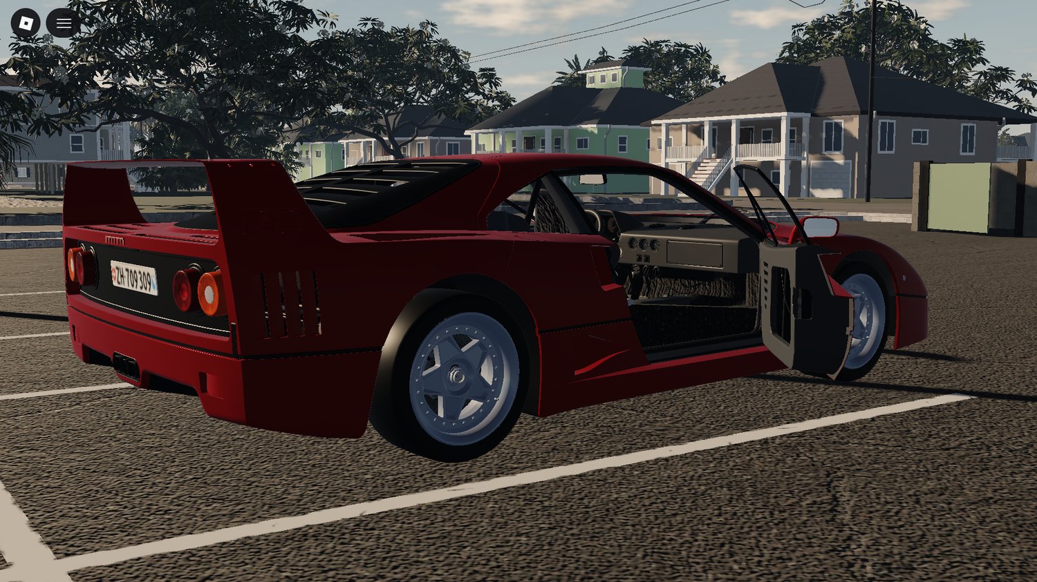 Detailed interior of 1987 Ferrari F40 3D model