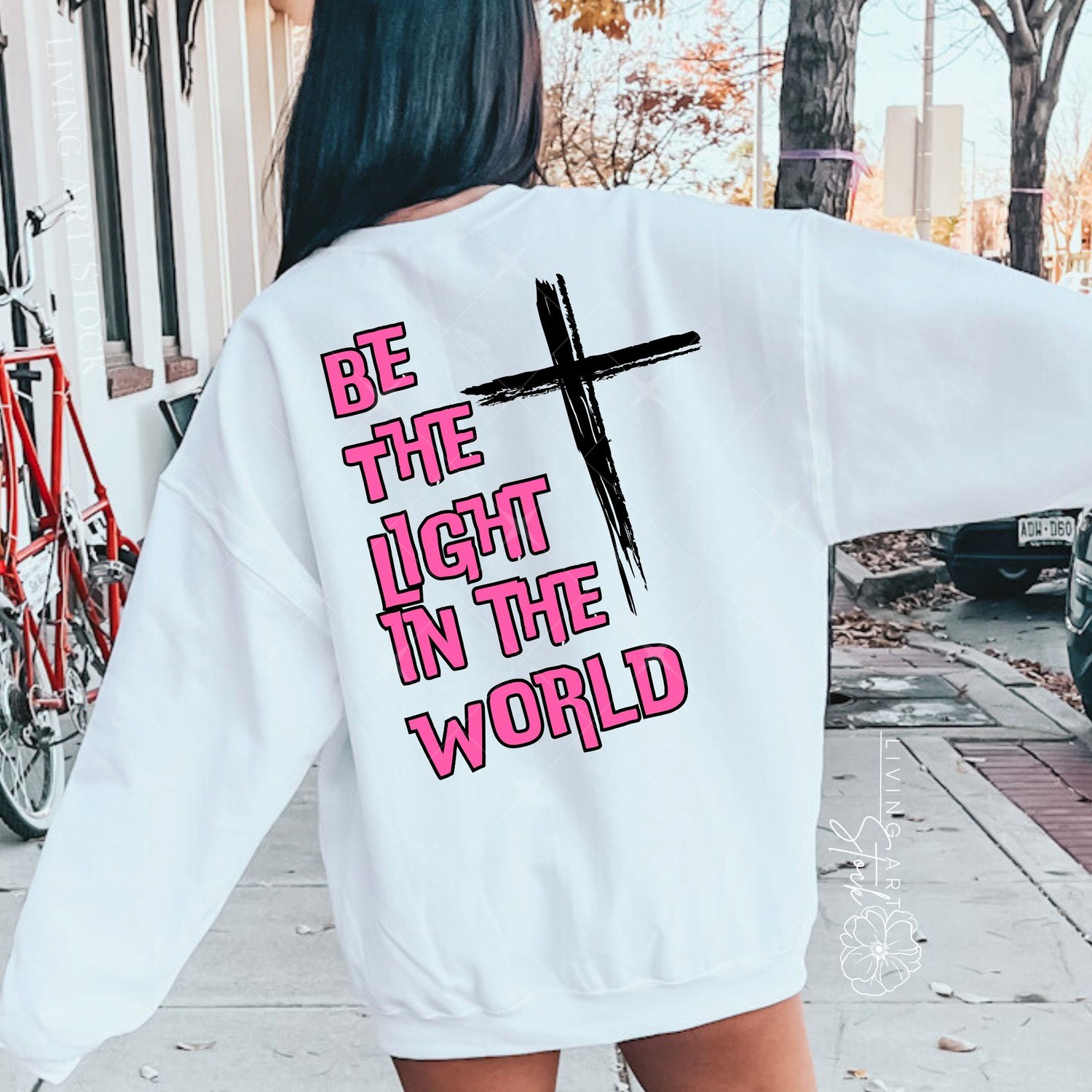 Christian quote sweatshirt designs with cross