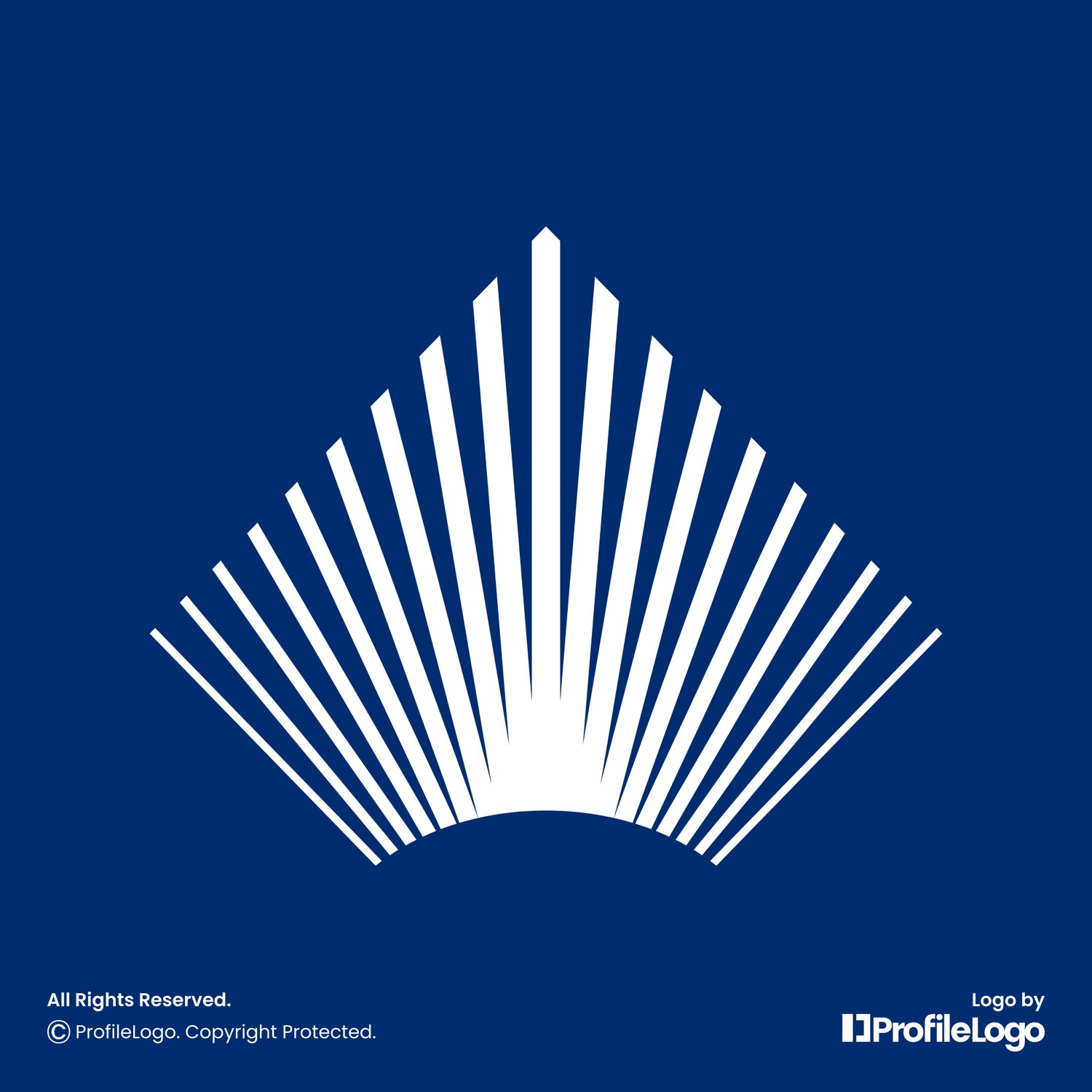 Abstract line sun rise logo by ProfileLogo with blue background