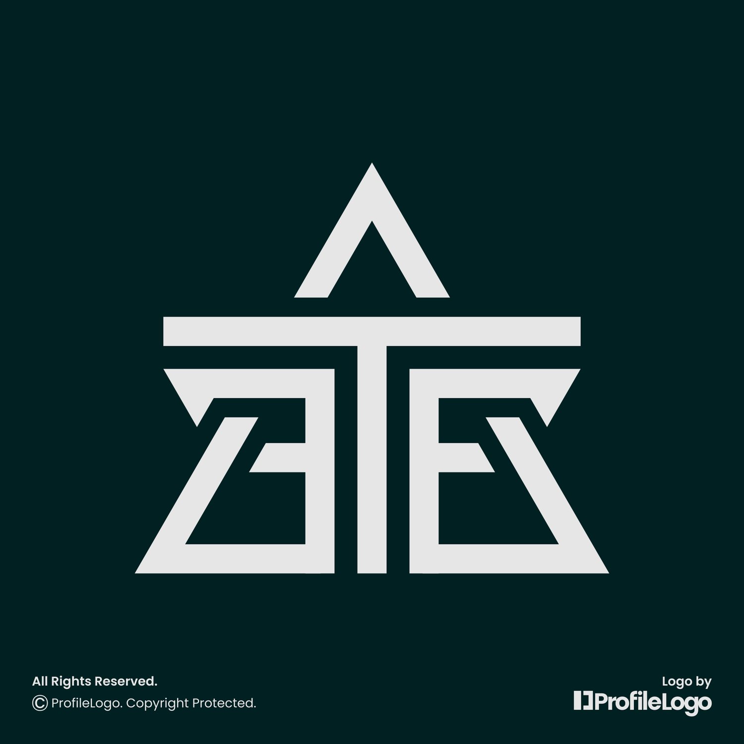 Luxury line letter AT logo or TA logo by ProfileLogo with black background