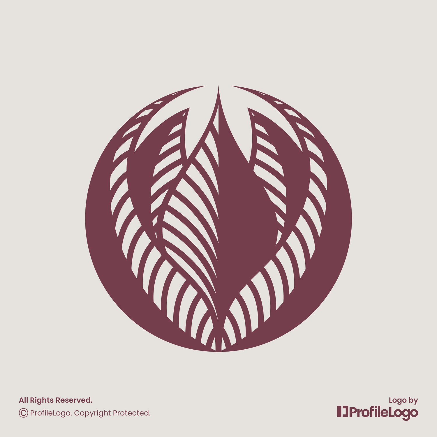 Luxury circle blossom flower logo by ProfileLogo with light background