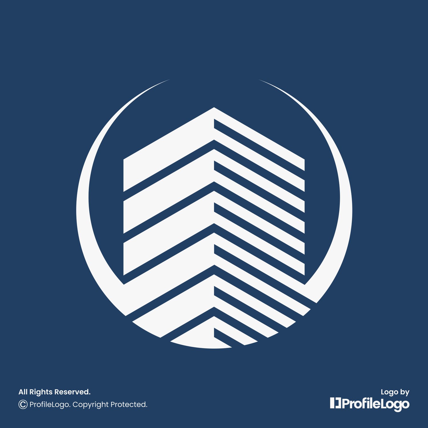 Modern structure line building logo by ProfileLogo with blue background