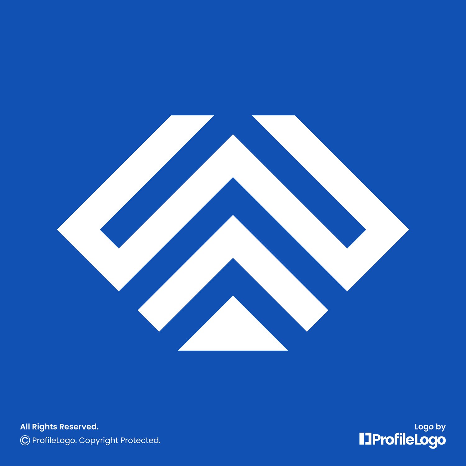 Geometric abstract letter WA logo or AW logo by ProfileLogo with blue background