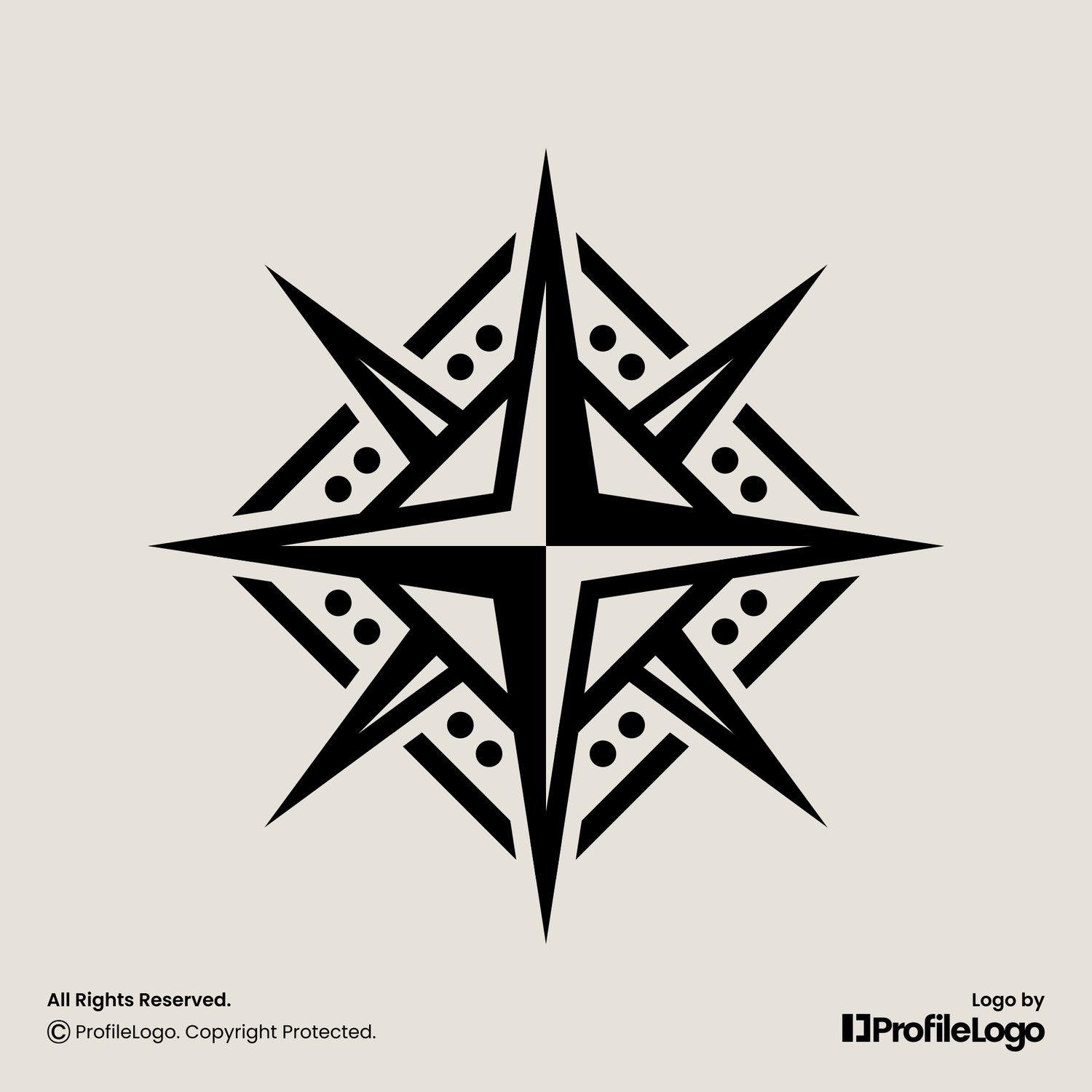 Decorative abstract travel compass logo by ProfileLogo with light background