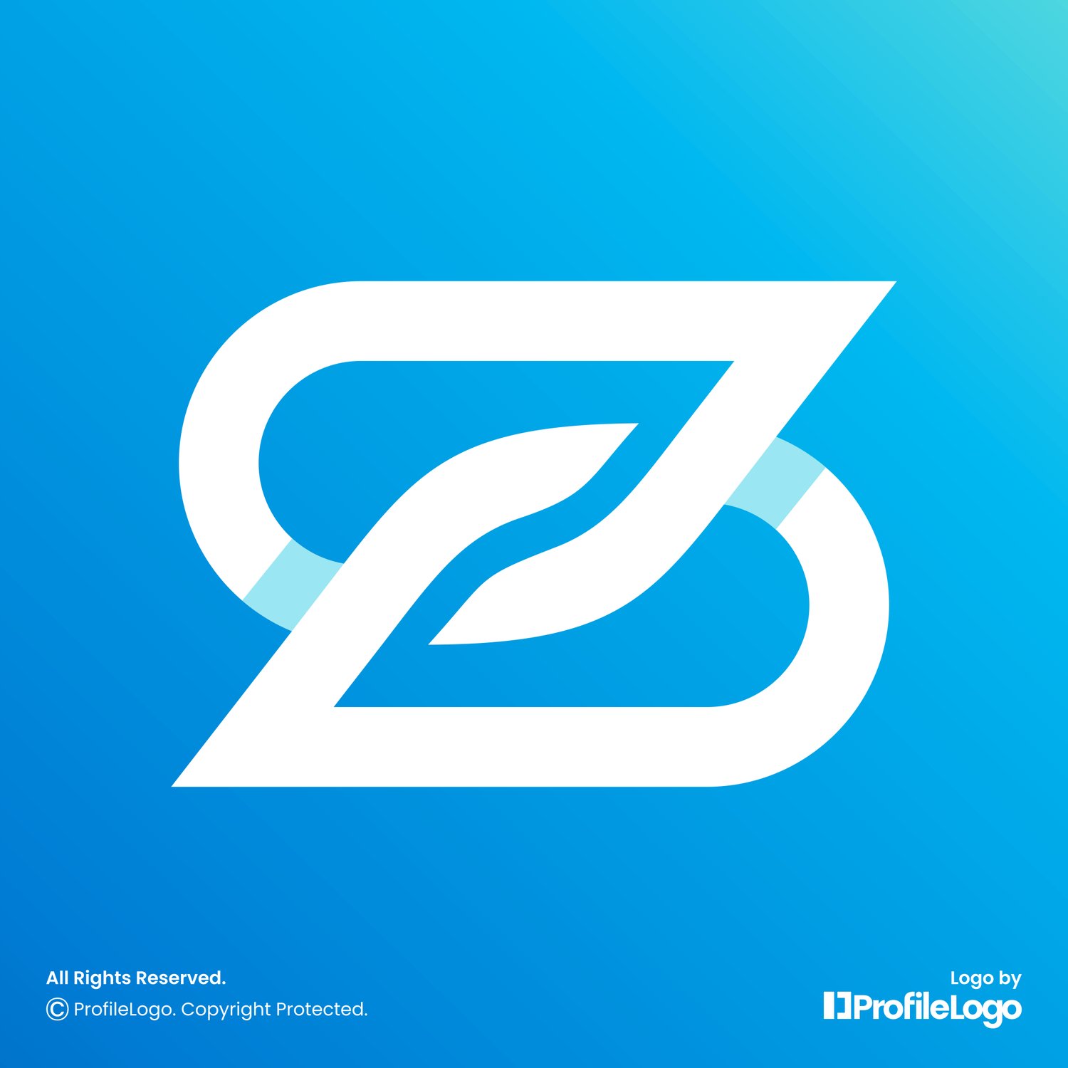 Modern abstract link letter S logo by ProfileLogo with gradient blue background