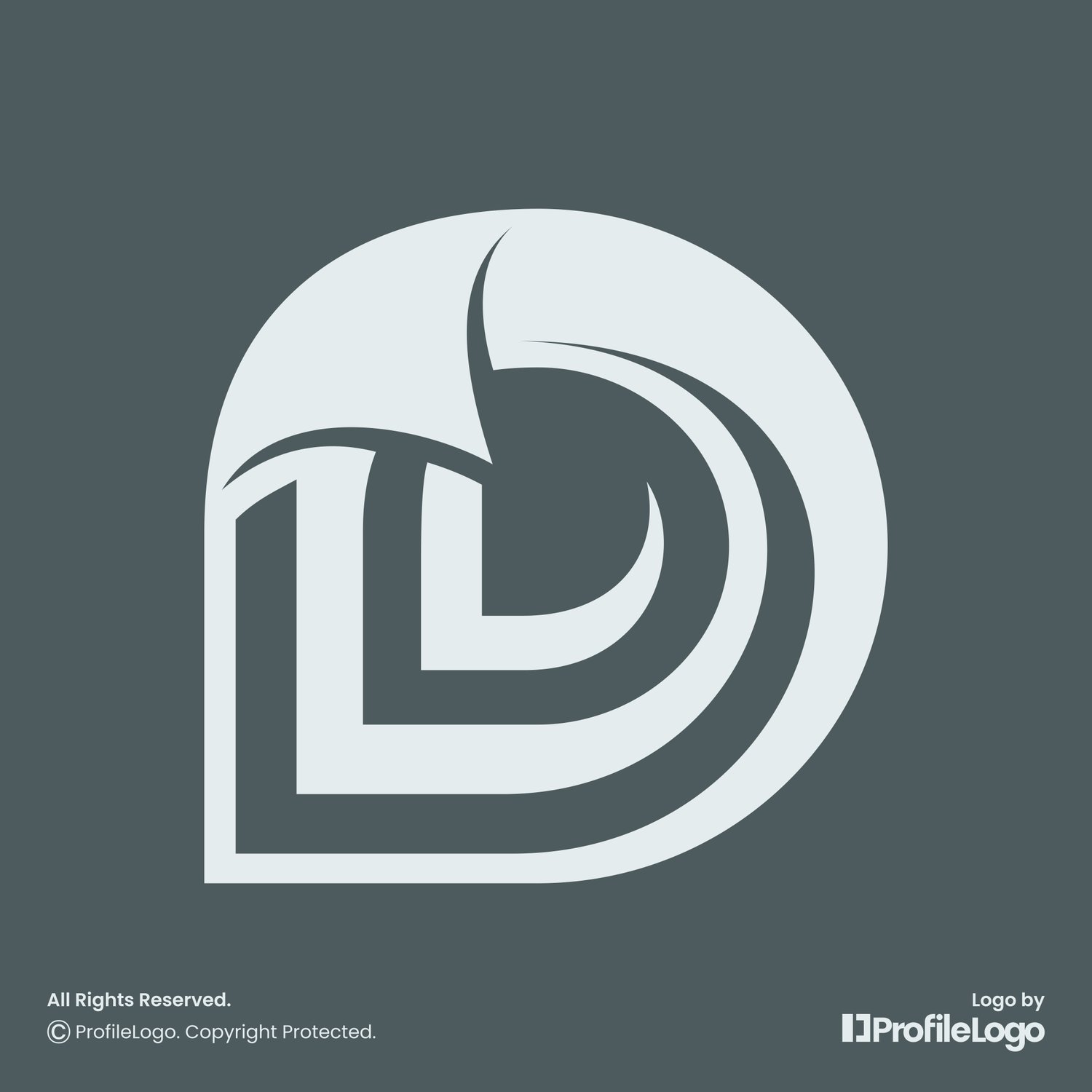 Document paper letter D logo by ProfileLogo with dark teal background