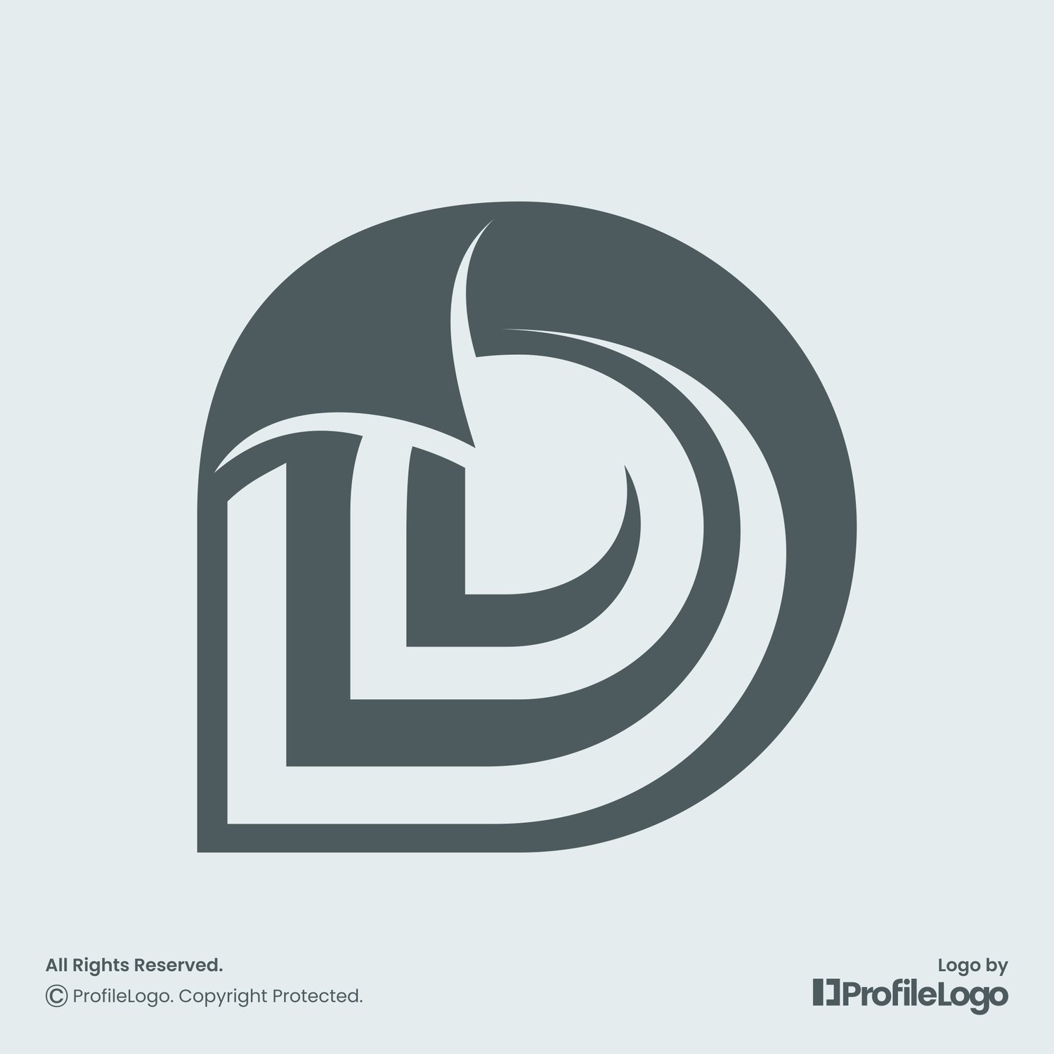 Document paper letter D logo by ProfileLogo with light teal background