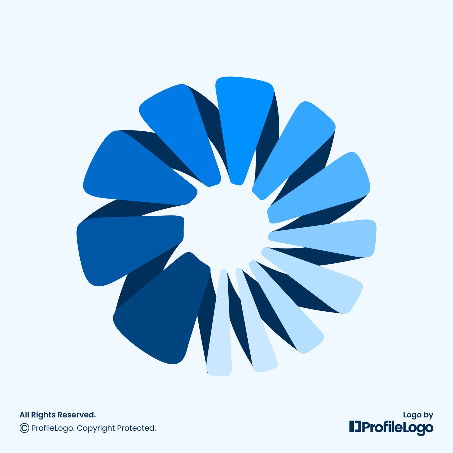 Colorful abstract circle letter O logo or number 0 by ProfileLogo with light blue background