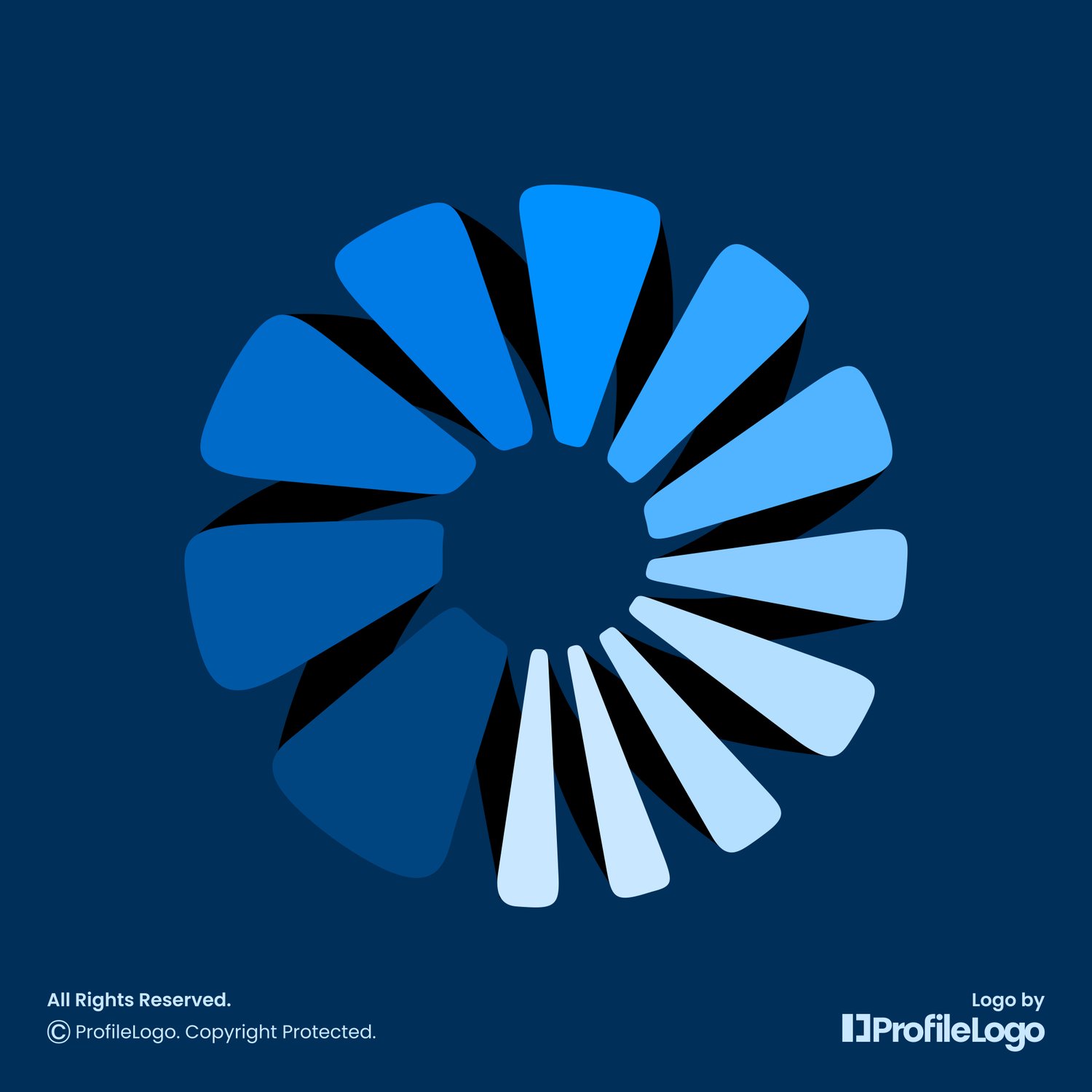 Colorful abstract circle letter O logo or number 0 by ProfileLogo with dark blue background