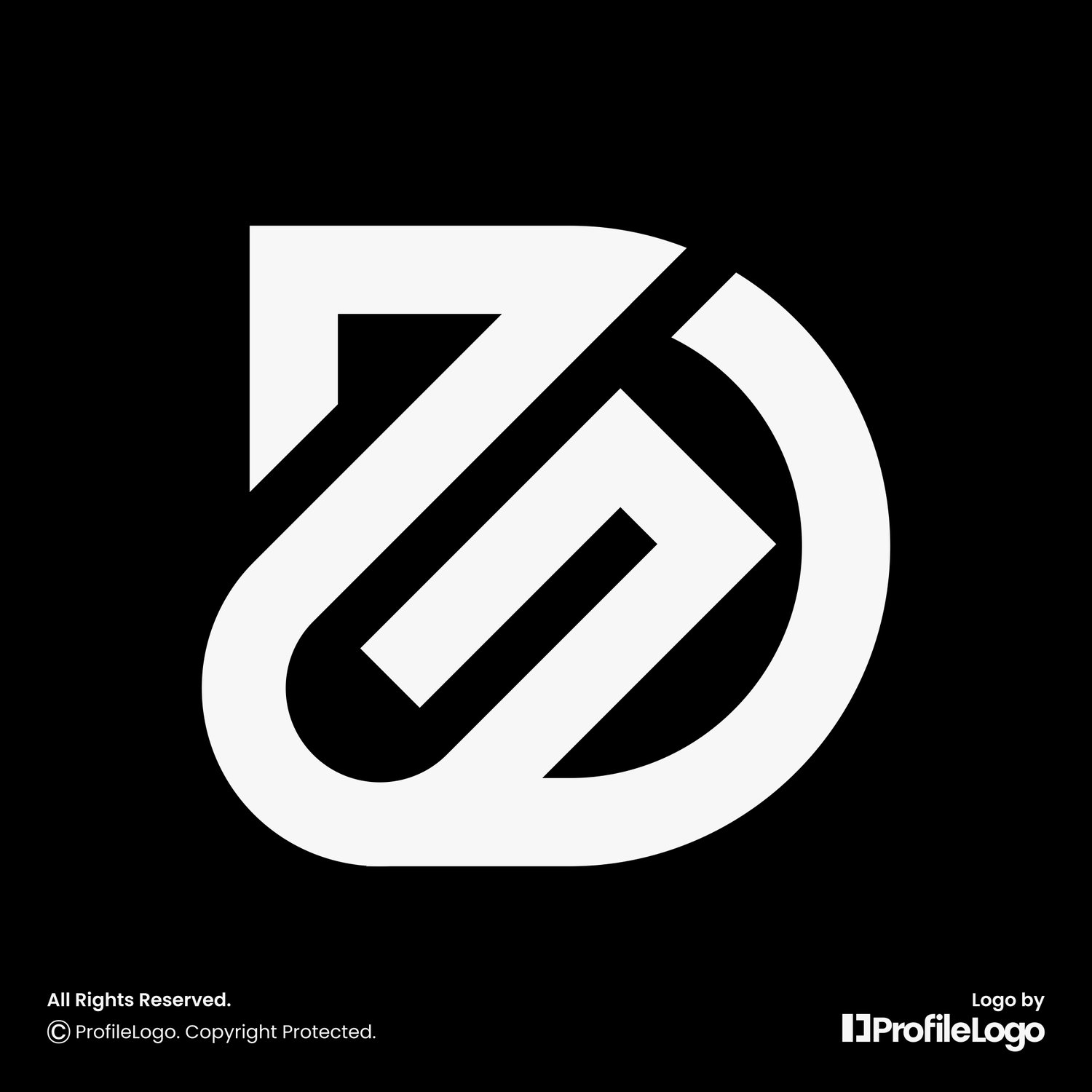 Minimal abstract initial DG logo or GD logo by ProfileLogo with black background