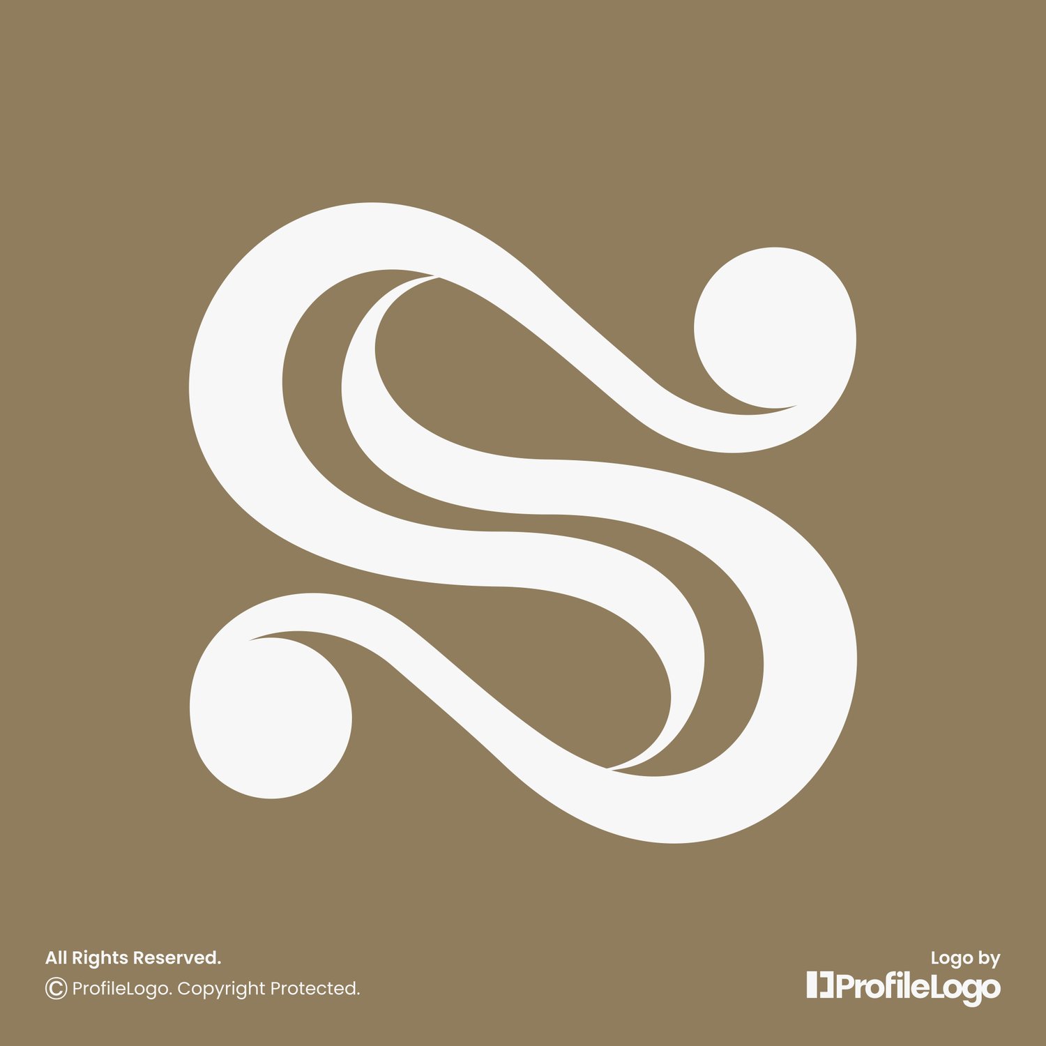 Luxury abstract swoosh letter S logo by ProfileLogo with color background