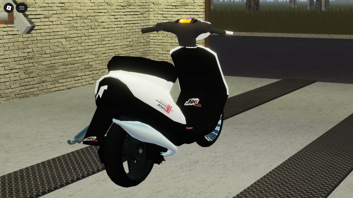 Compact two wheel scooter vehicle model in urban map