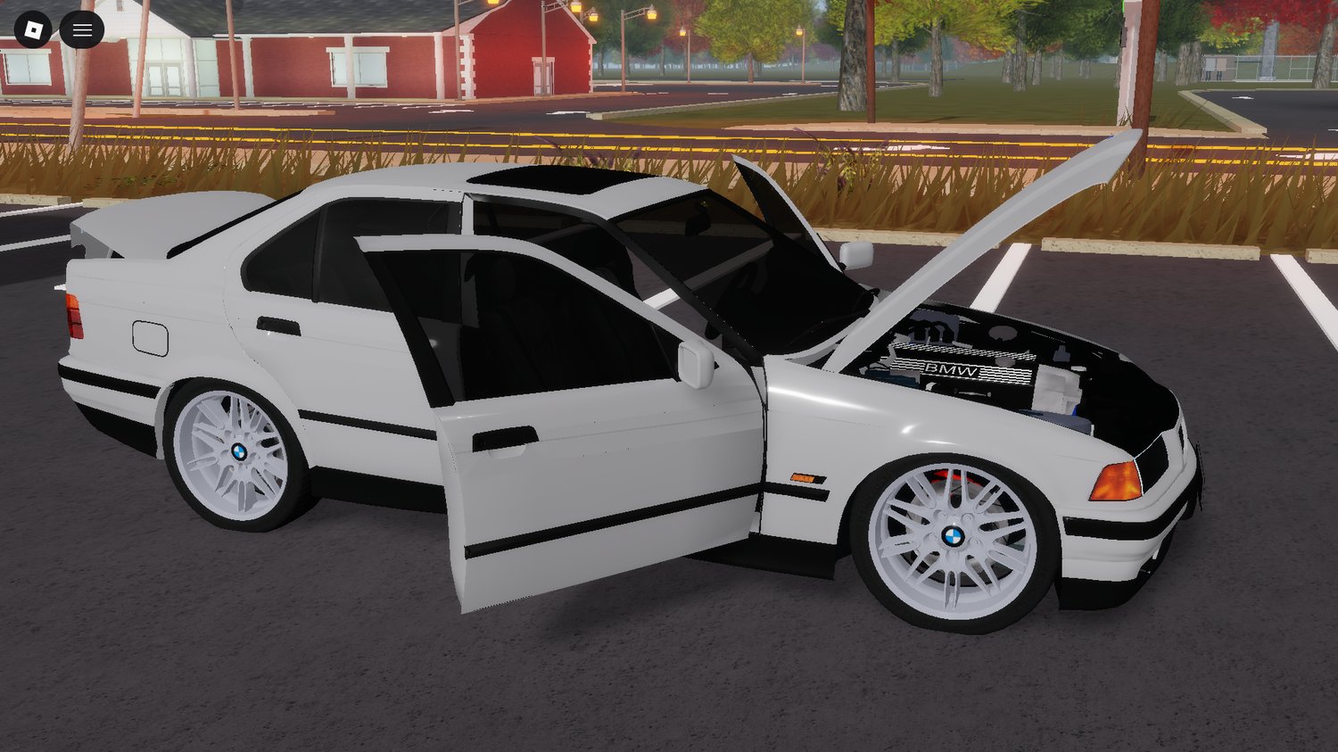 Roblox BMW 320i E36 classic sedan with openable doors