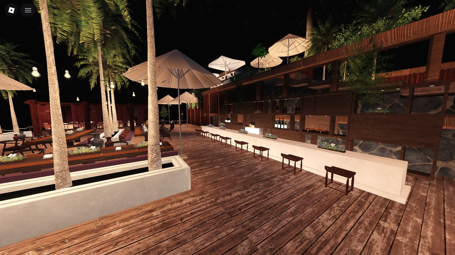 Scripted Roblox bar with drink menu interaction