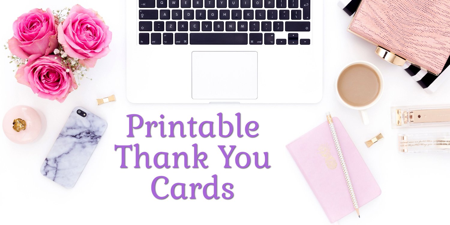 Printable Thank You Cards Instand Download