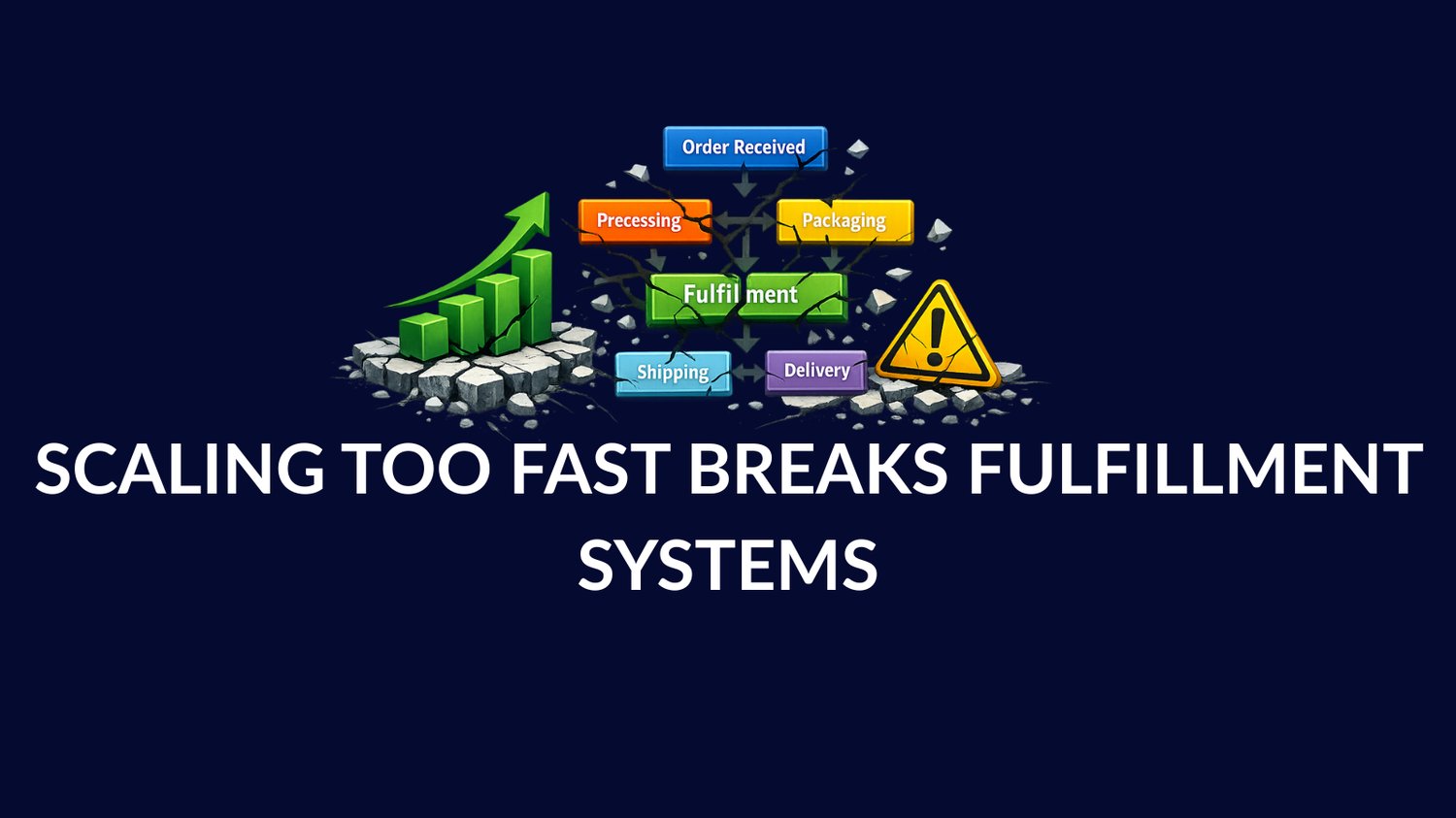 scaling ecommerce operations showing increased orders leading to workflow breakdown and fulfillment delays