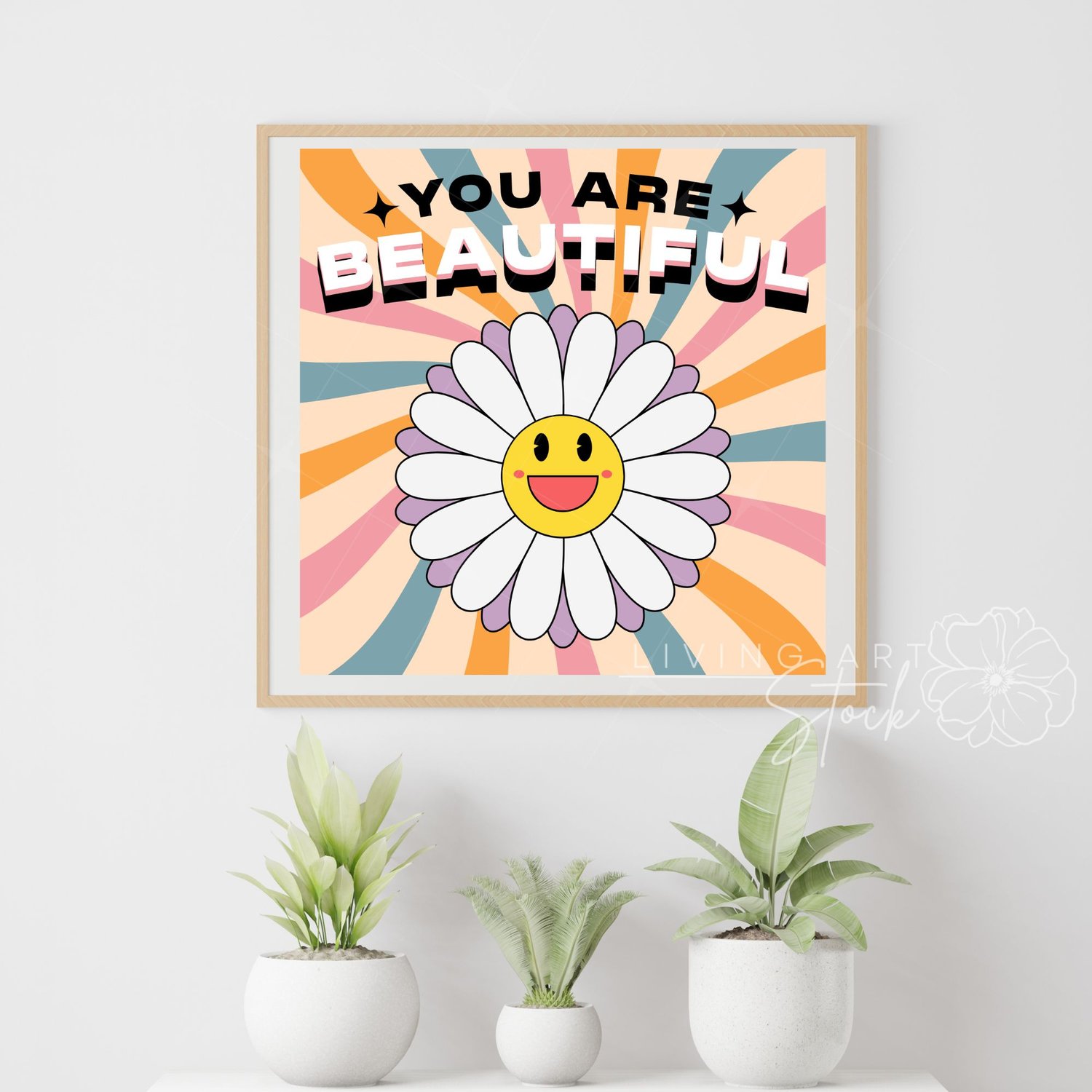 Retro Flower wall art printables