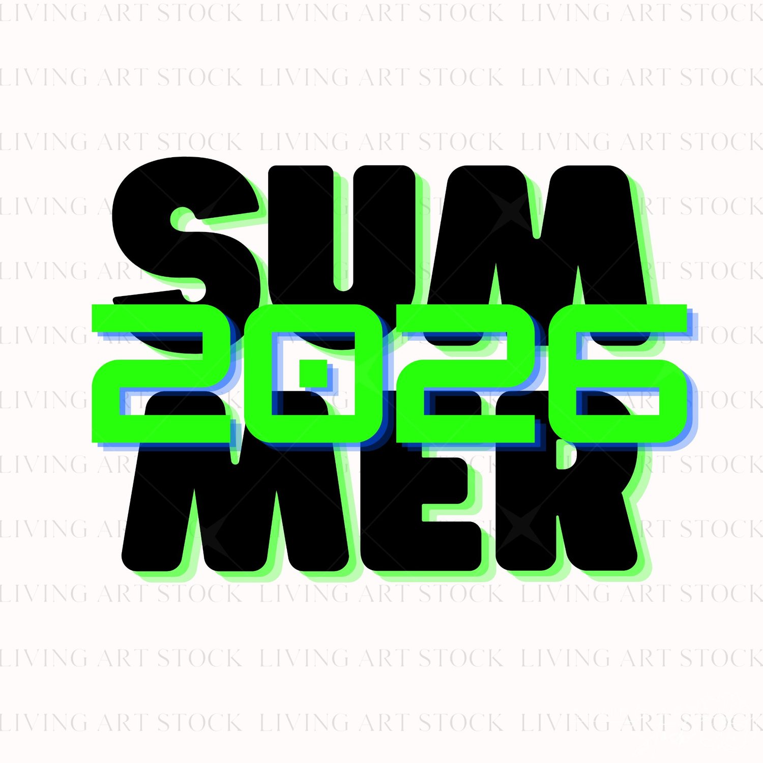 Bubble design in black and neon green featuring the phrase "Summer 2026" with transparent background