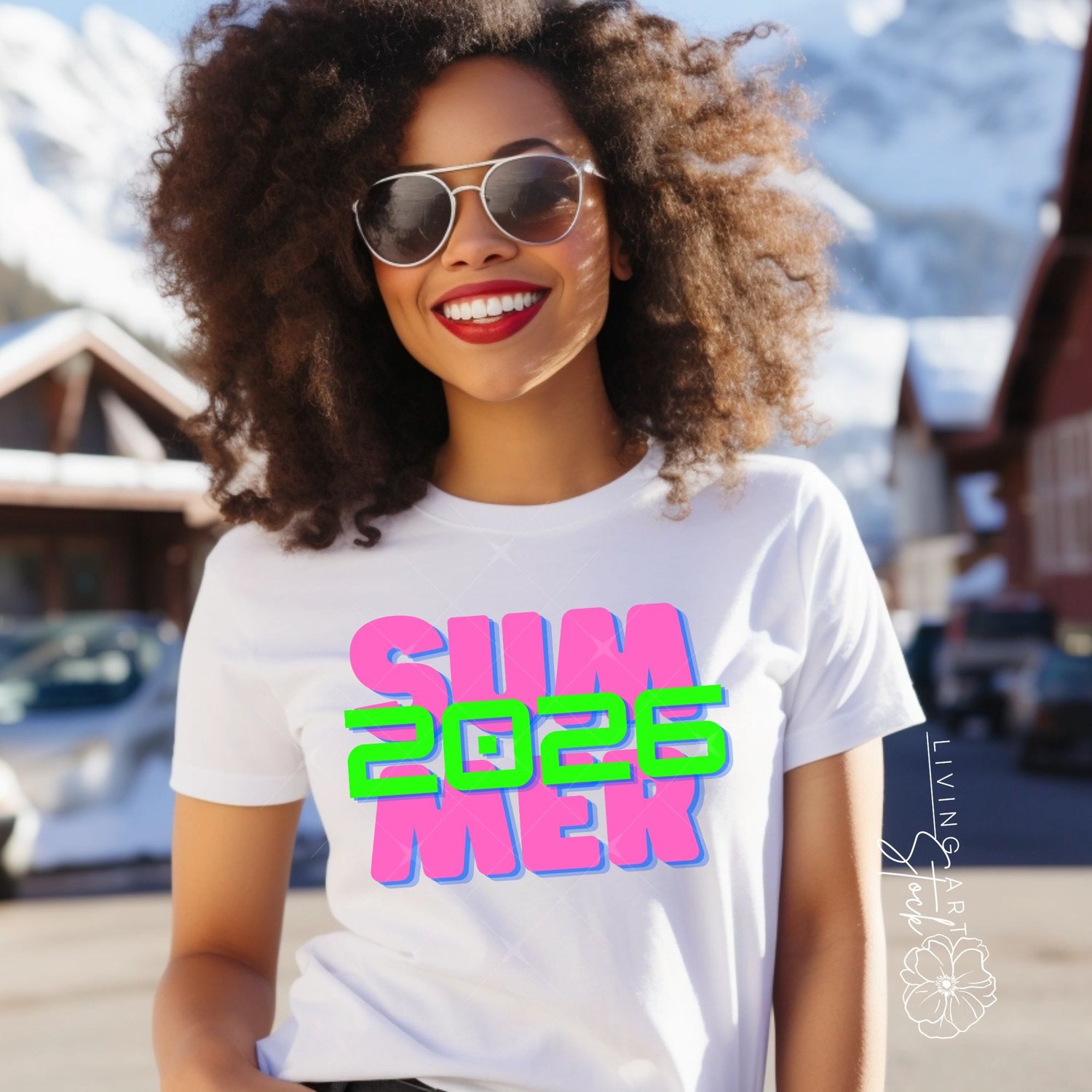 Summer 2026 neon pink and green tshirt design