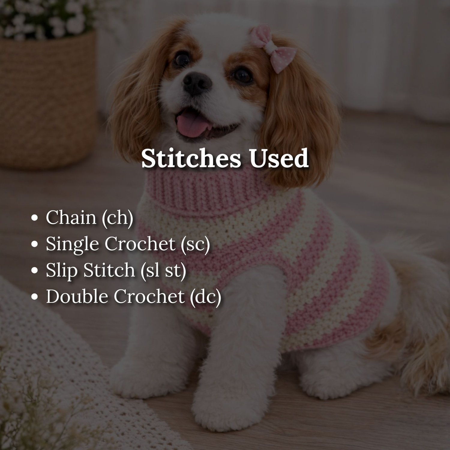 Blush Pup Dog Sweater Crochet Pattern