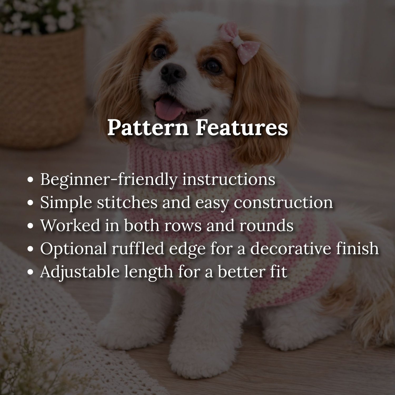 Blush Pup Dog Sweater Crochet Pattern