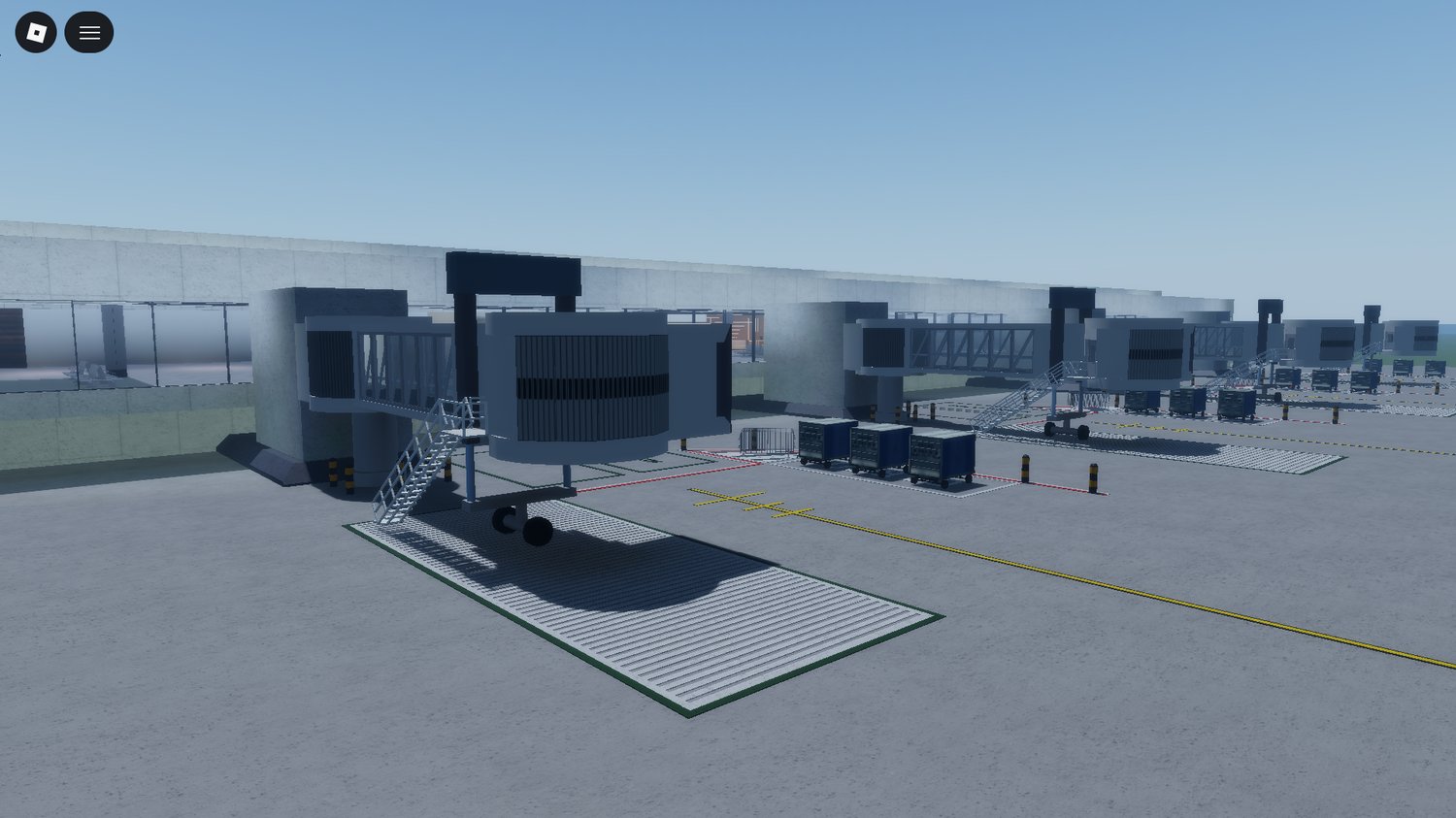 Scripted jetways with buttons Roblox airport