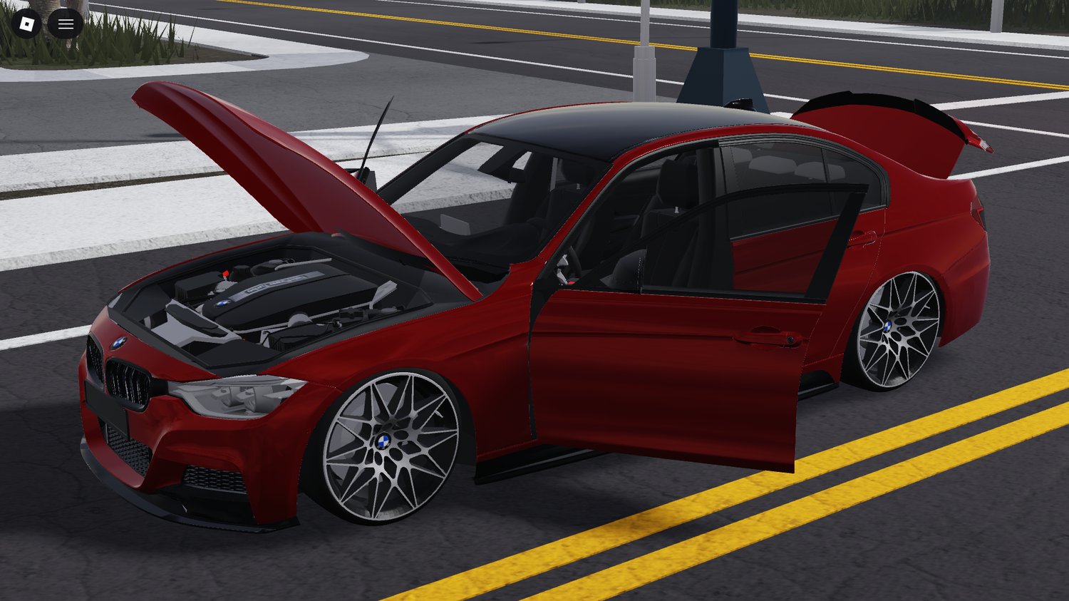 Roblox BMW F30 red sports sedan vehicle